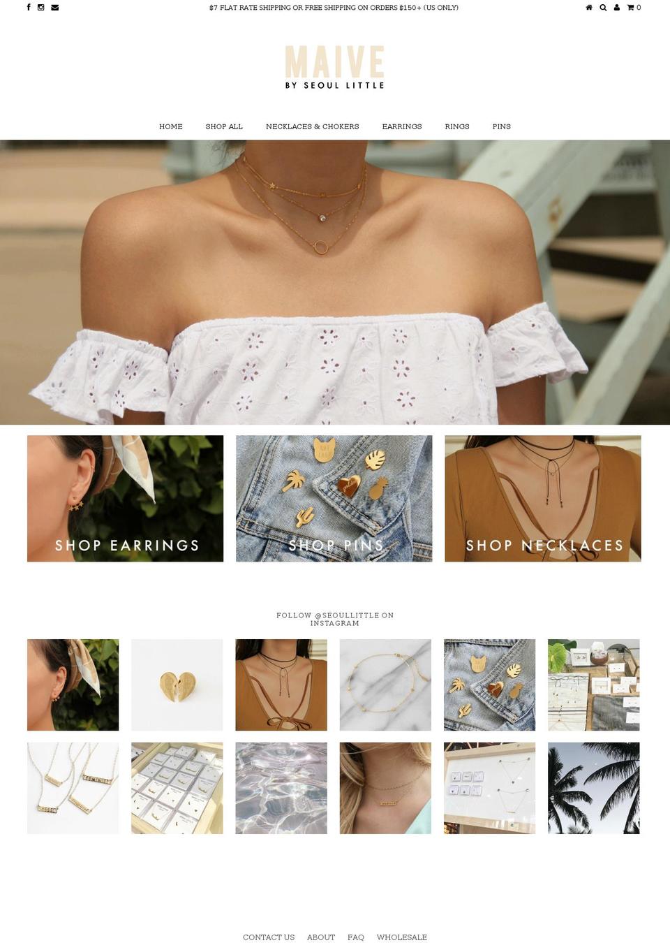 maivejewelry.com shopify website screenshot