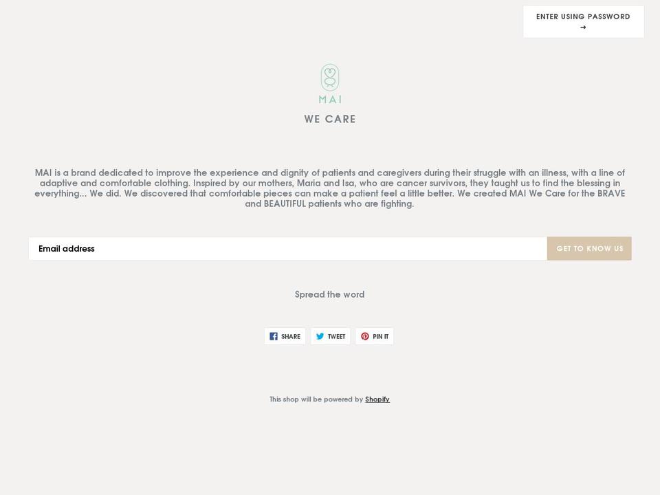 maiwecare.com — Shopify storefront screenshot