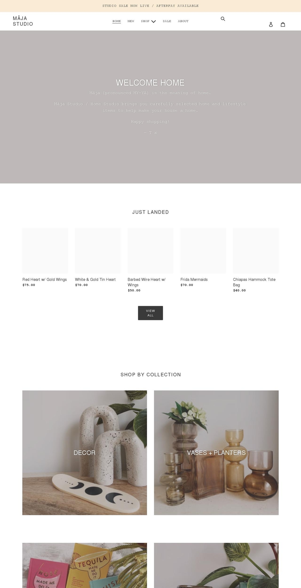 maja-studio.com shopify website screenshot