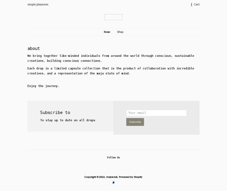 majaclub.com shopify website screenshot