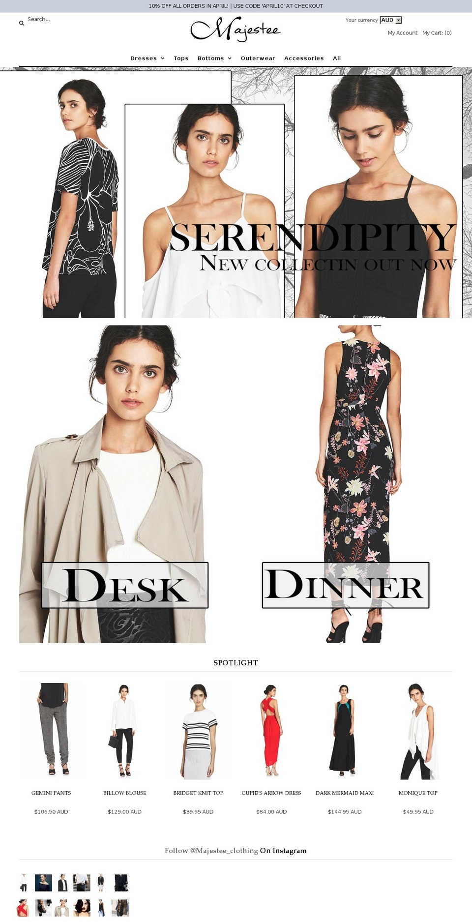New Vantage Shopify theme site example majesteeclothing.com