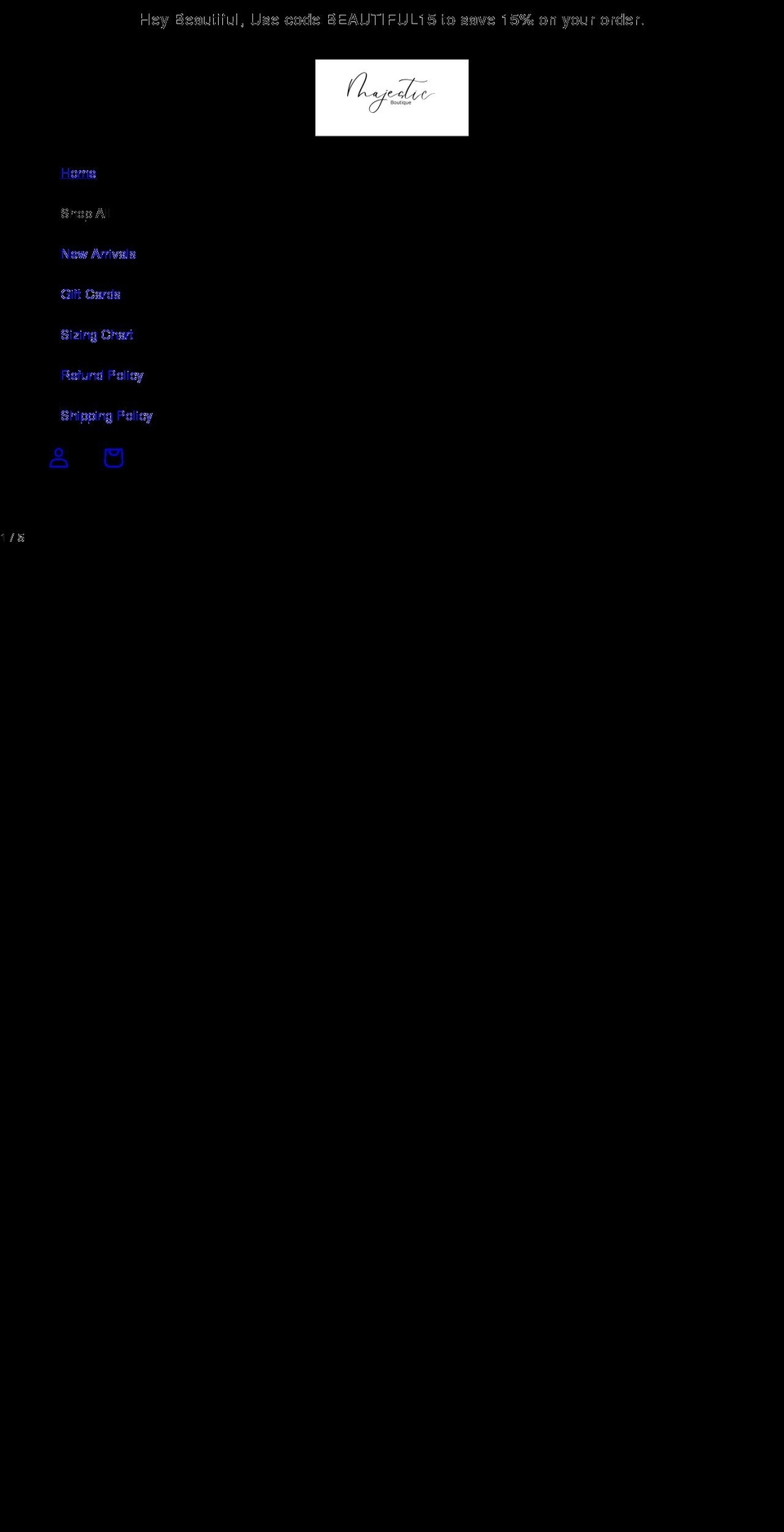 majesticallybeautiful.com shopify website screenshot