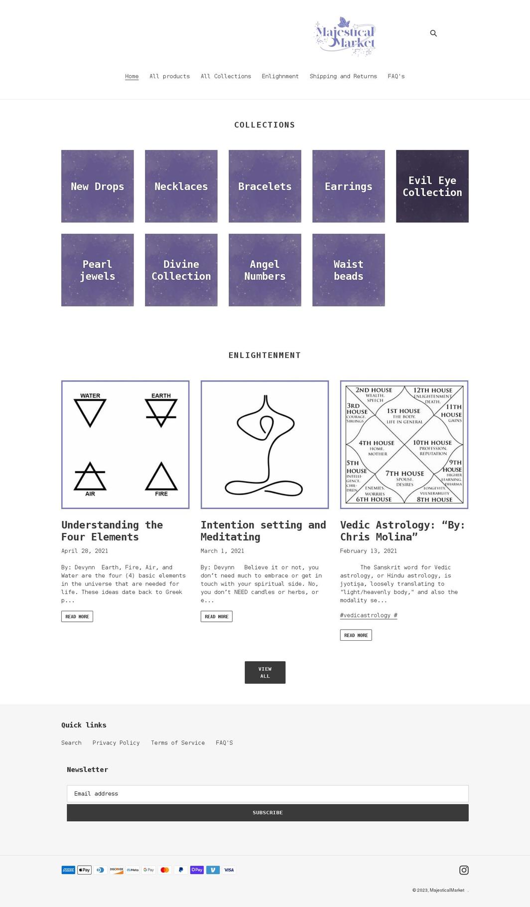 majesticalmarket.net shopify website screenshot