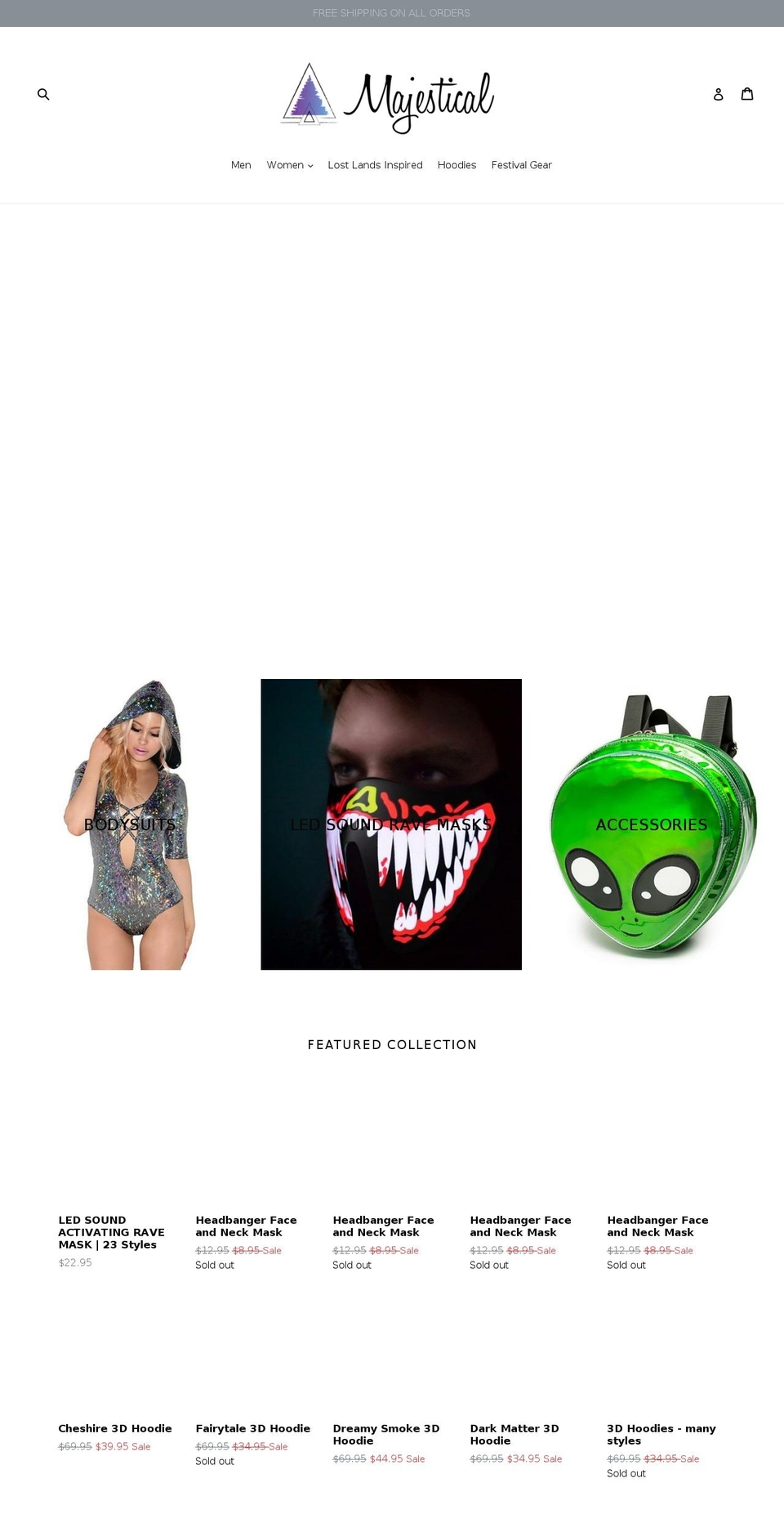 majesticalshop.com shopify website screenshot
