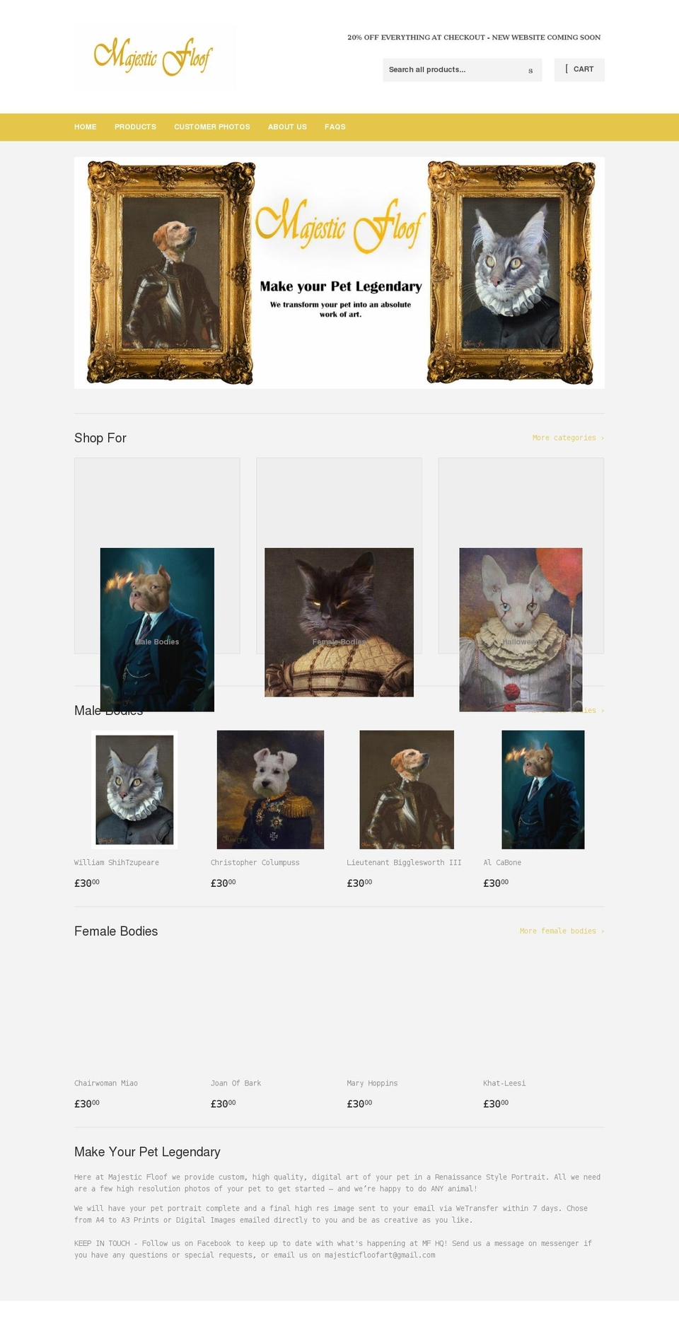 majesticfloof.co.uk shopify website screenshot