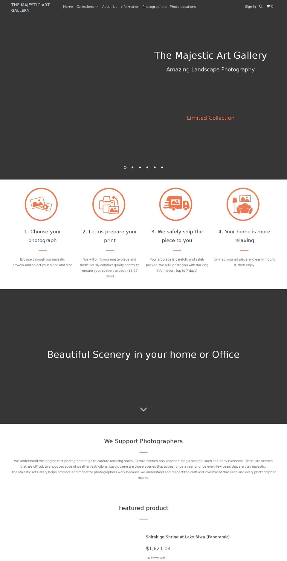 majesticgallery.com shopify website screenshot