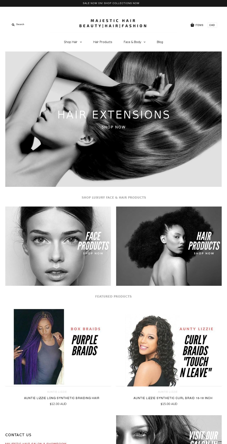 majestichair.com.au shopify website screenshot