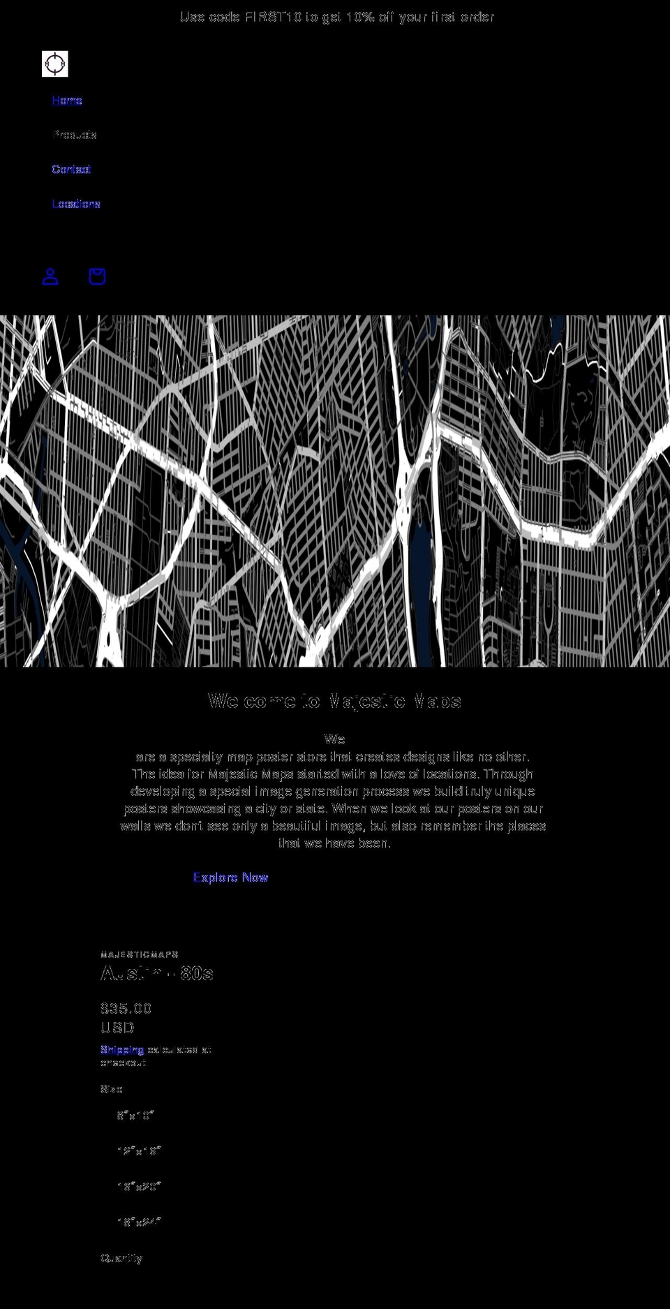 majesticmaps.com shopify website screenshot