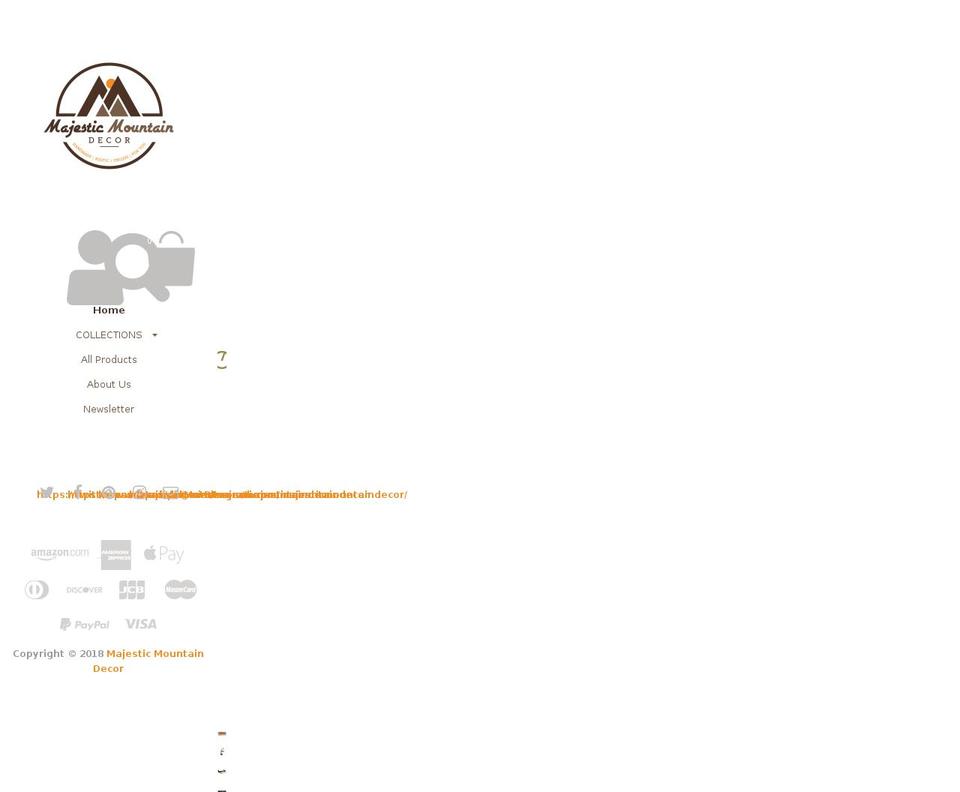 majesticmountaindecor.com — Shopify storefront screenshot