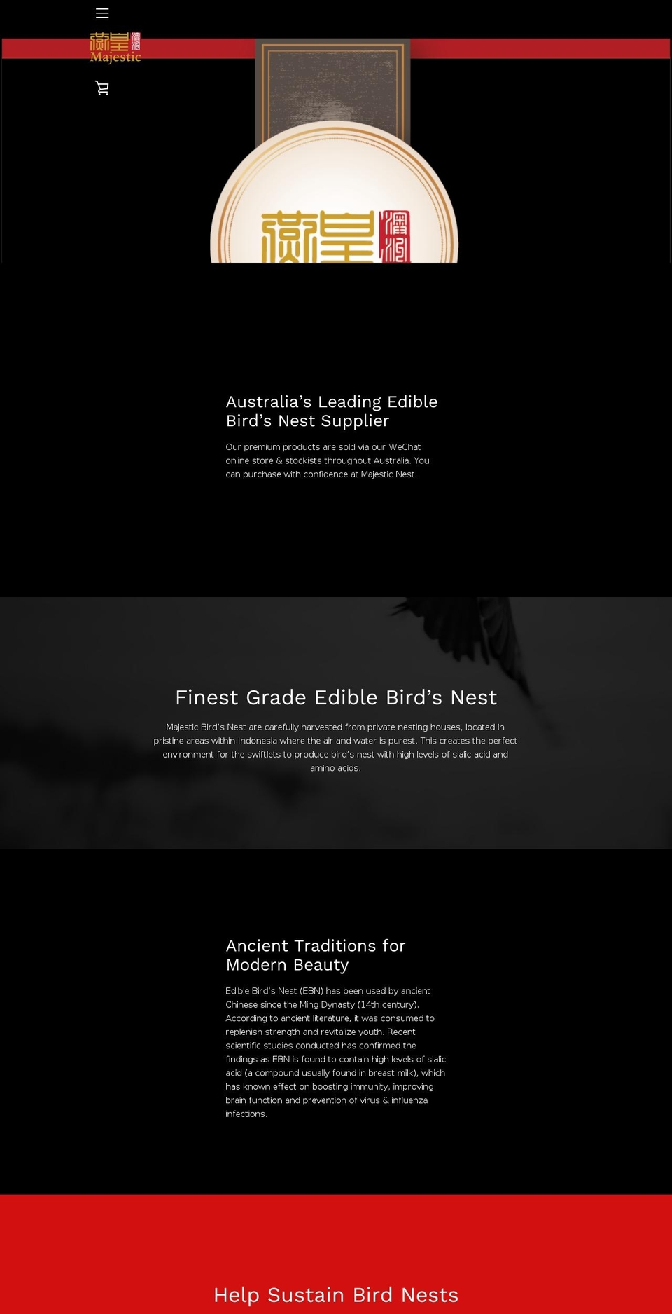 majesticnest.com.au shopify website screenshot