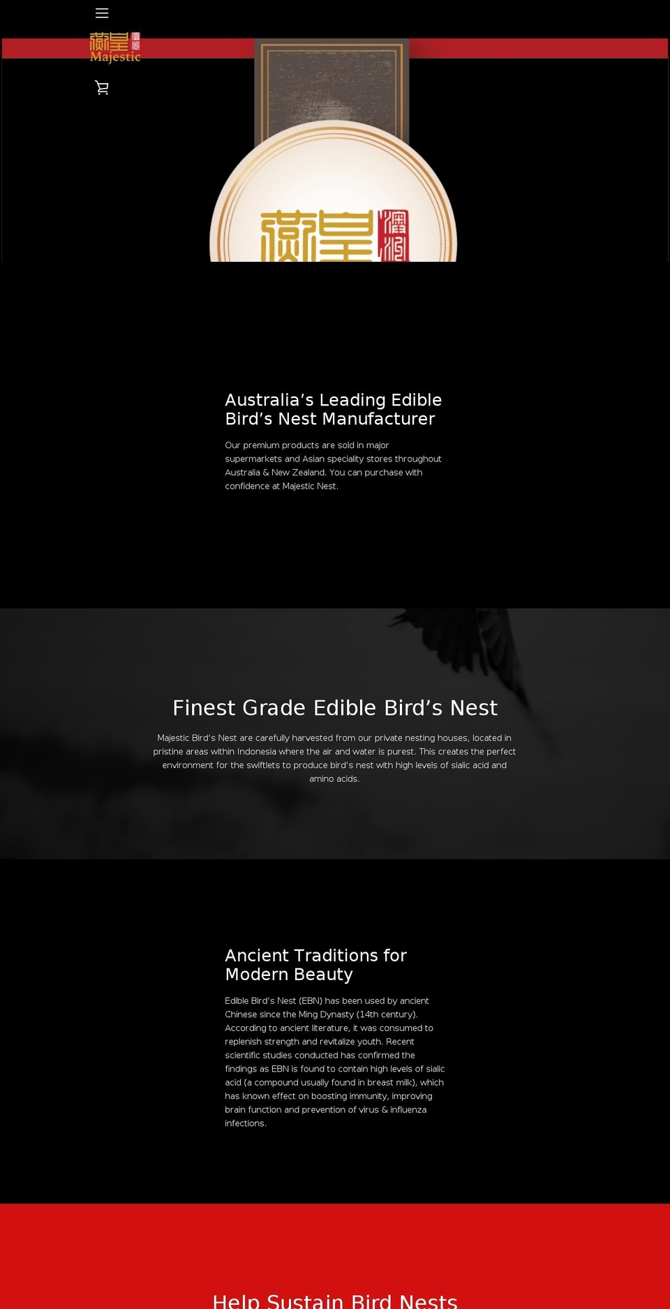 majesticnest.com — Shopify storefront screenshot