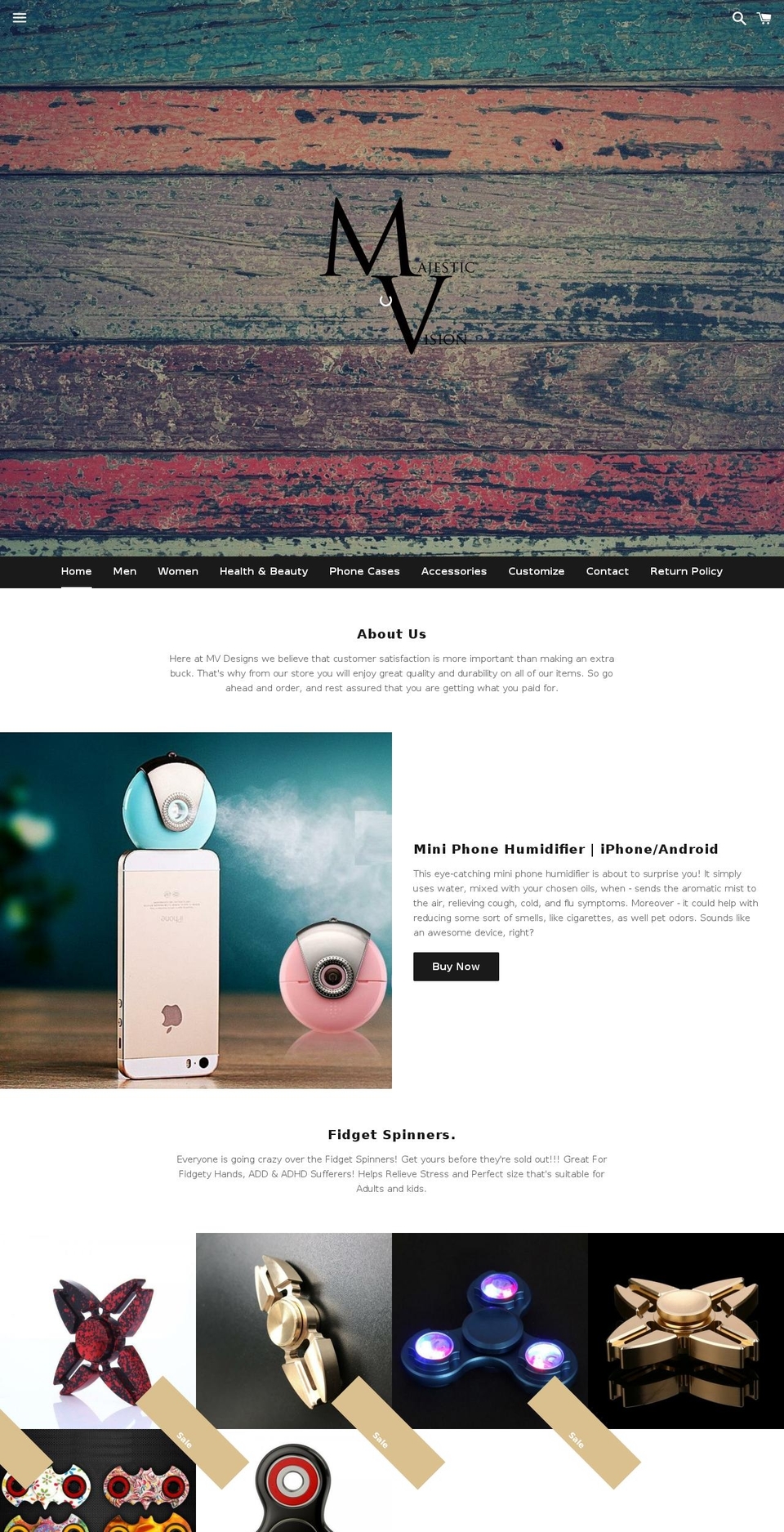 majesticvisiondesigns.com — Shopify storefront screenshot