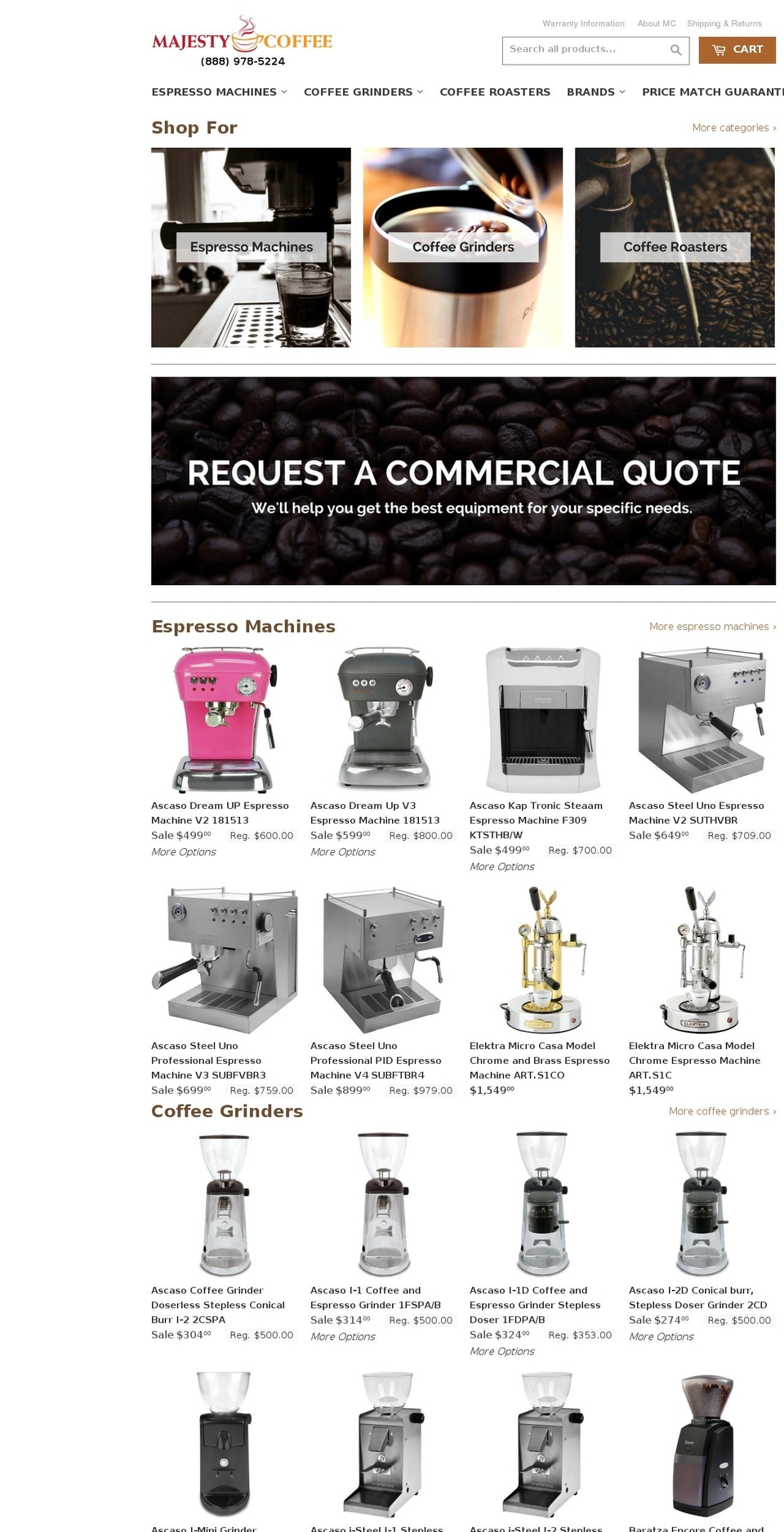majestycoffee.com shopify website screenshot
