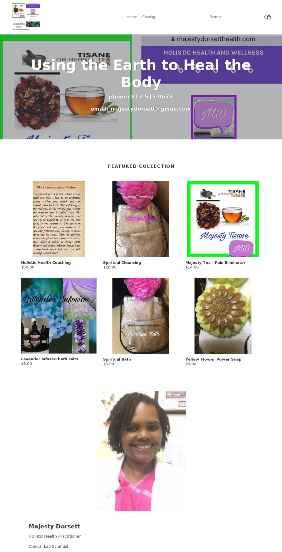 majestydorsett.com — Shopify storefront screenshot