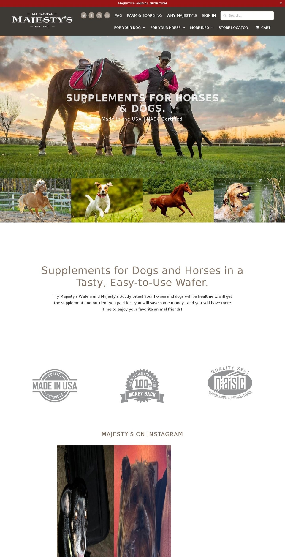 majestys.com shopify website screenshot