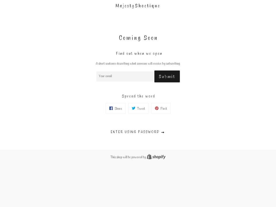 majestyshoetique.com — Shopify storefront screenshot