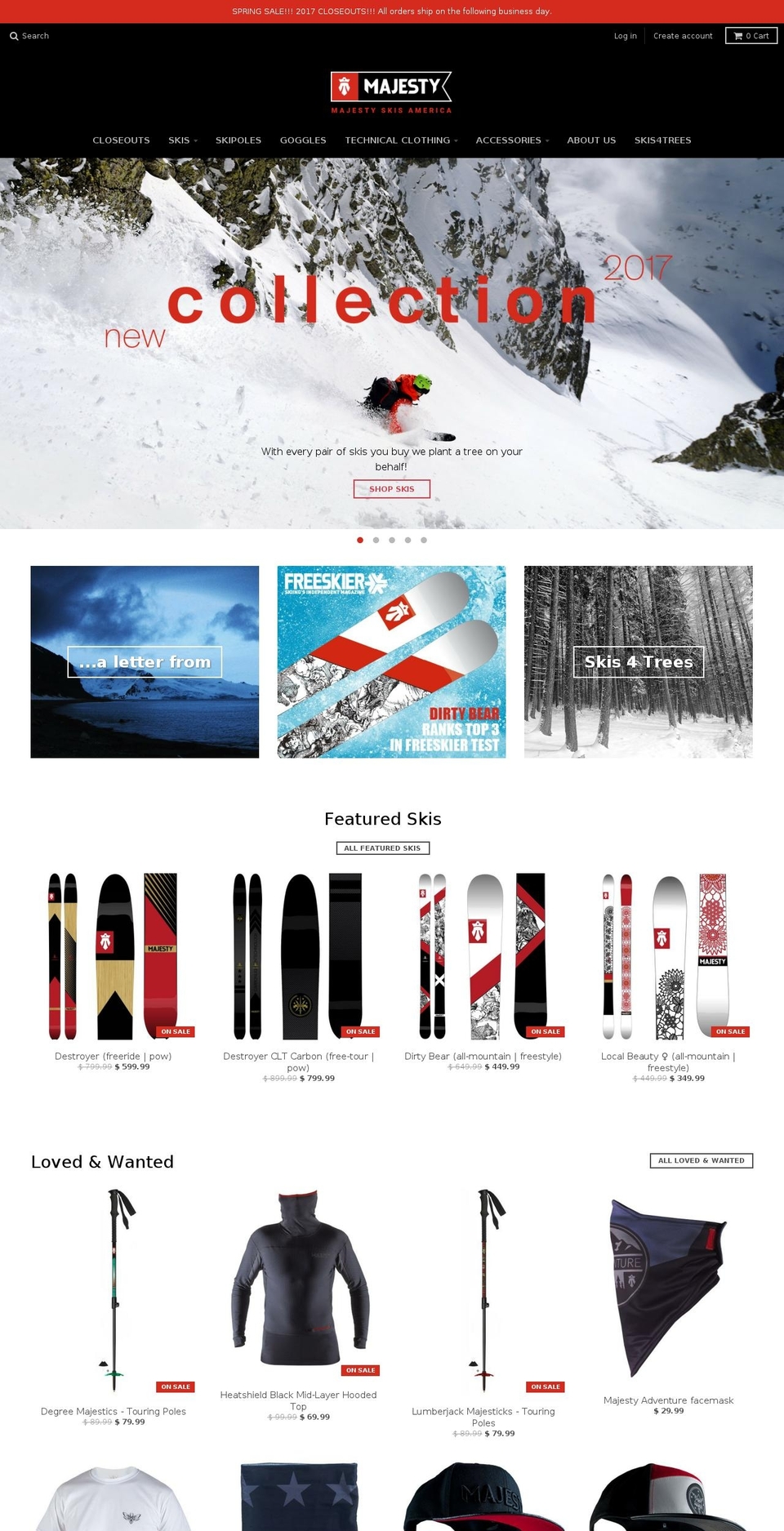 majestyskisamerica.com shopify website screenshot