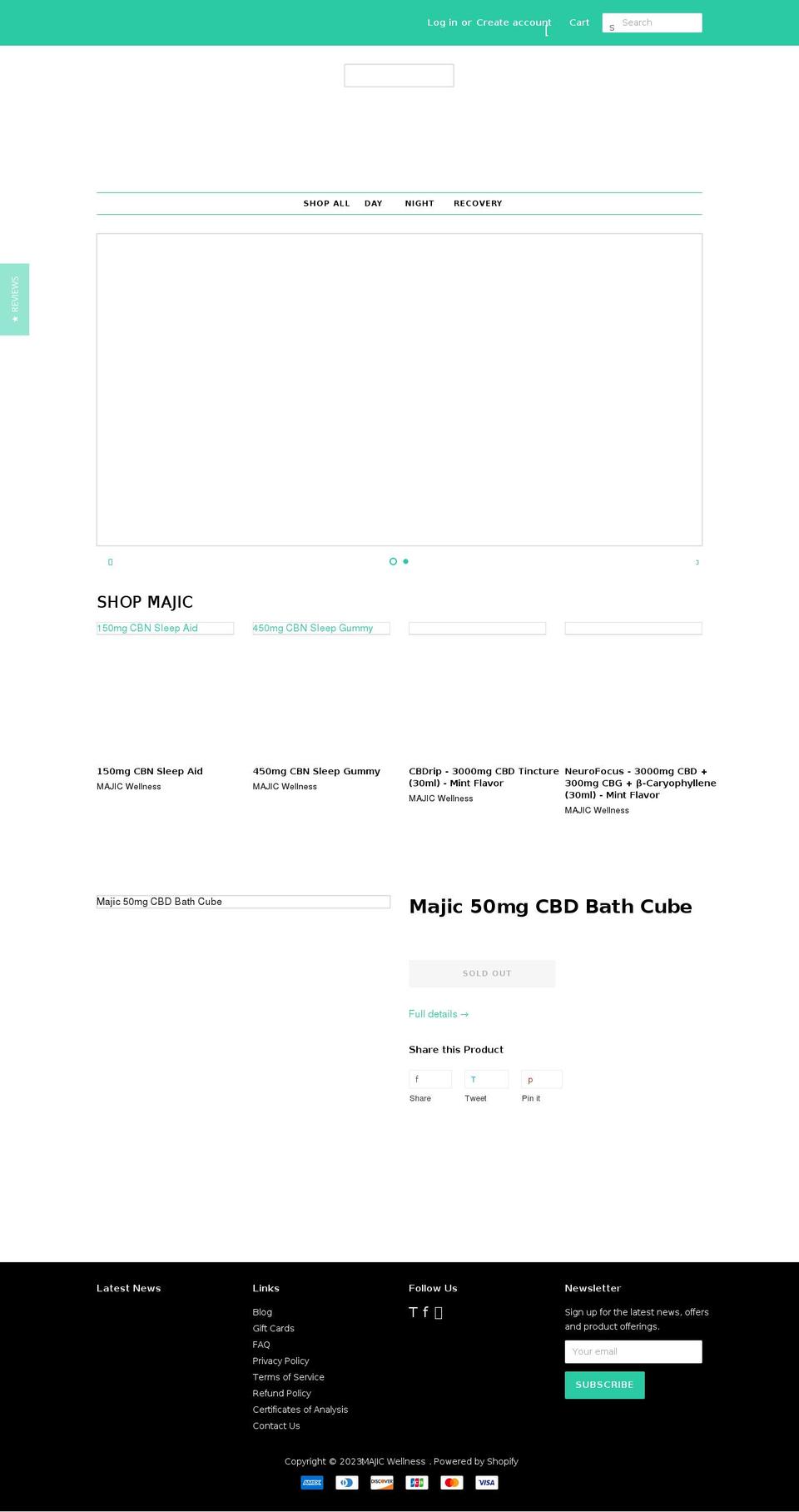 majicwellness.com shopify website screenshot