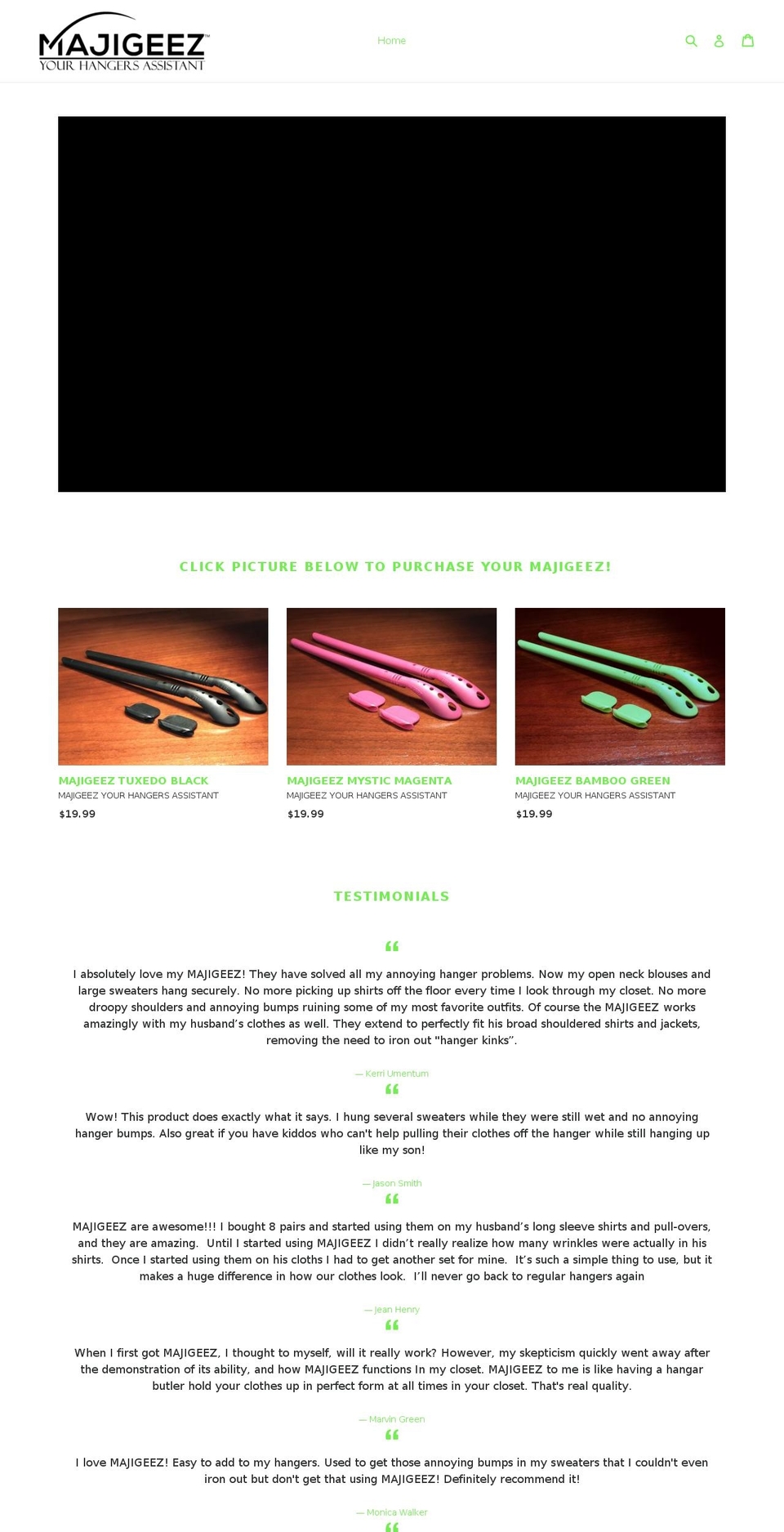 majigeez.com shopify website screenshot