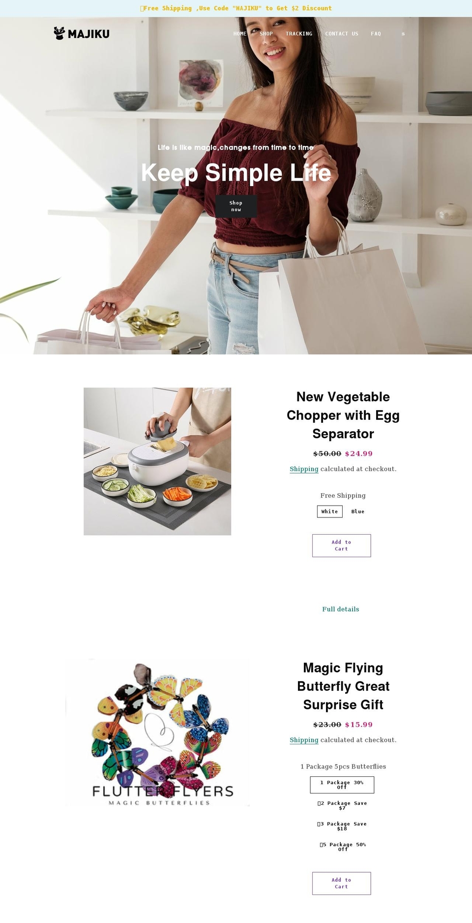 majikustore.com shopify website screenshot