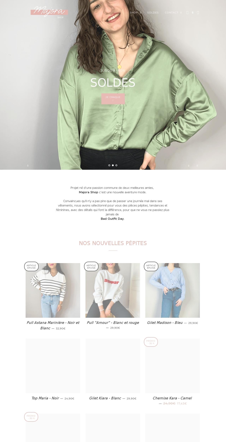majora-shop.com shopify website screenshot