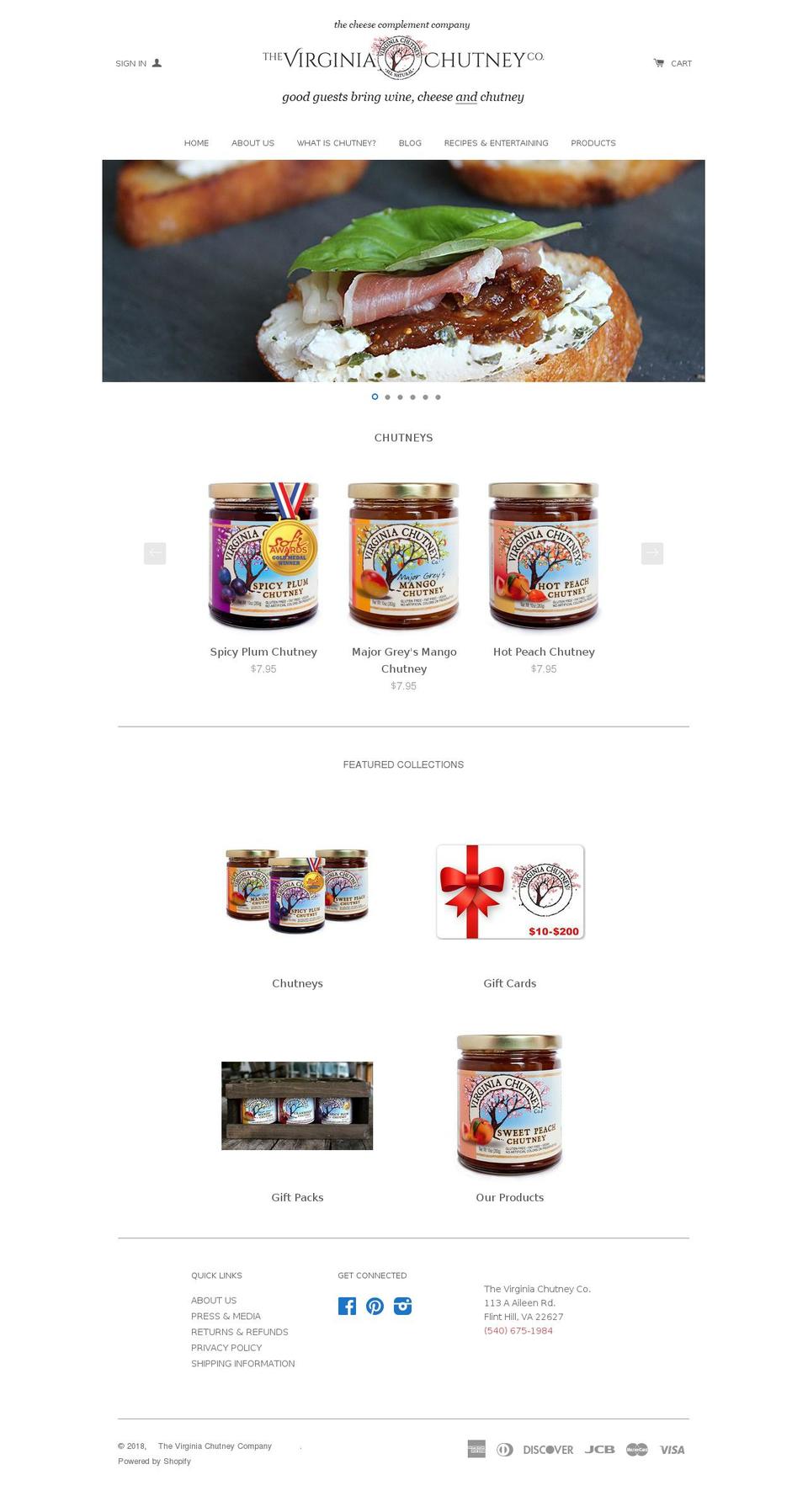 majorgreyschutney.com — Shopify storefront screenshot