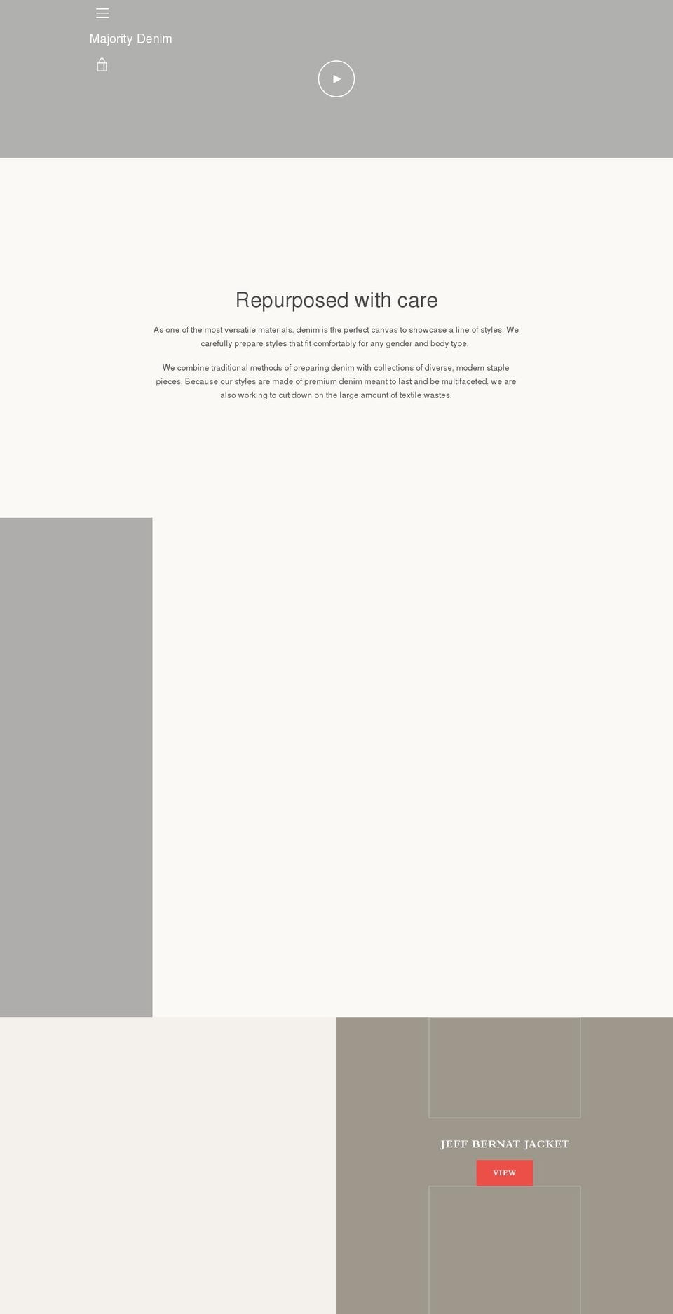 majoritydenim.com shopify website screenshot