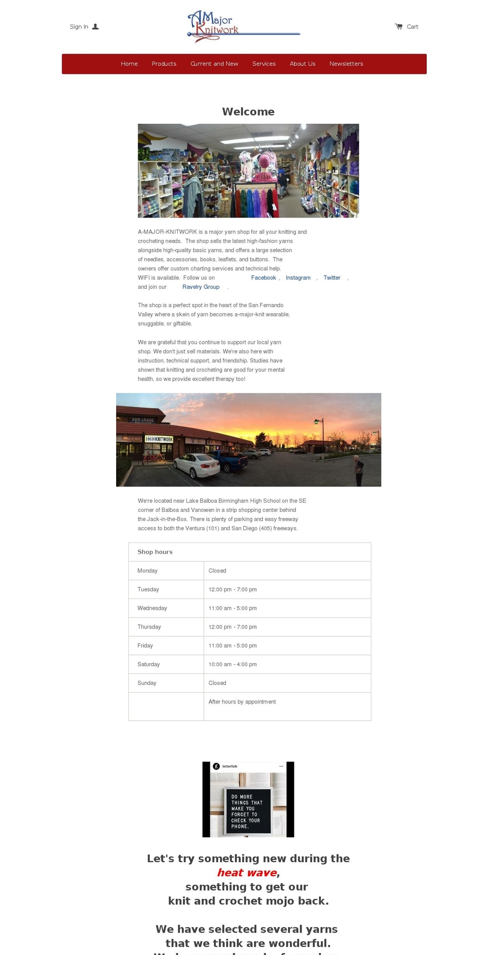 majorknitwork.com — Shopify storefront screenshot