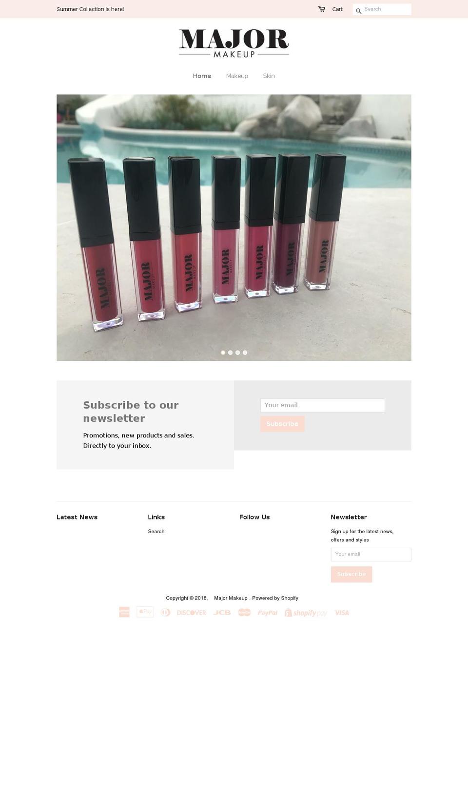 majormakeup.com — Shopify storefront screenshot