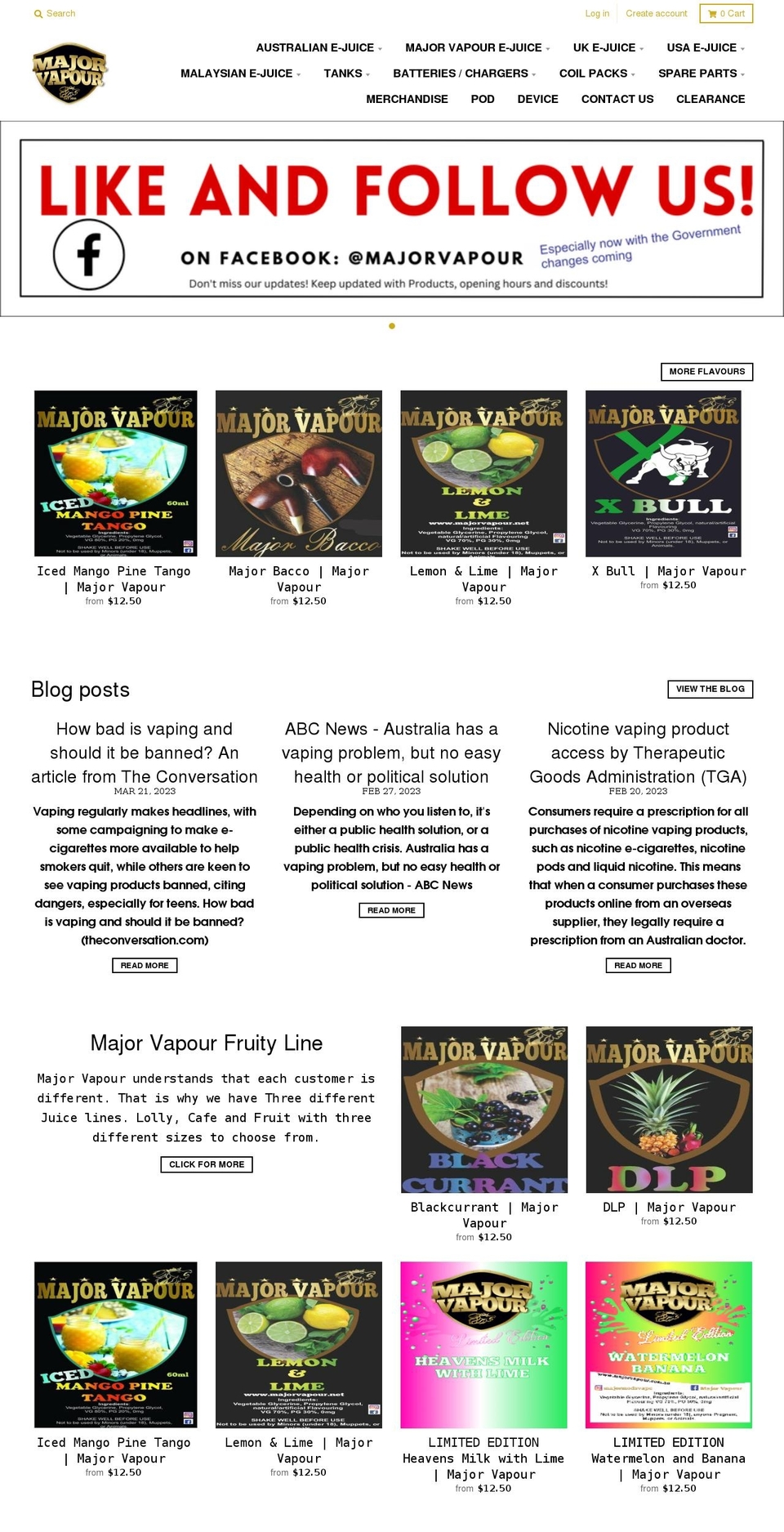 majormods.com.au shopify website screenshot