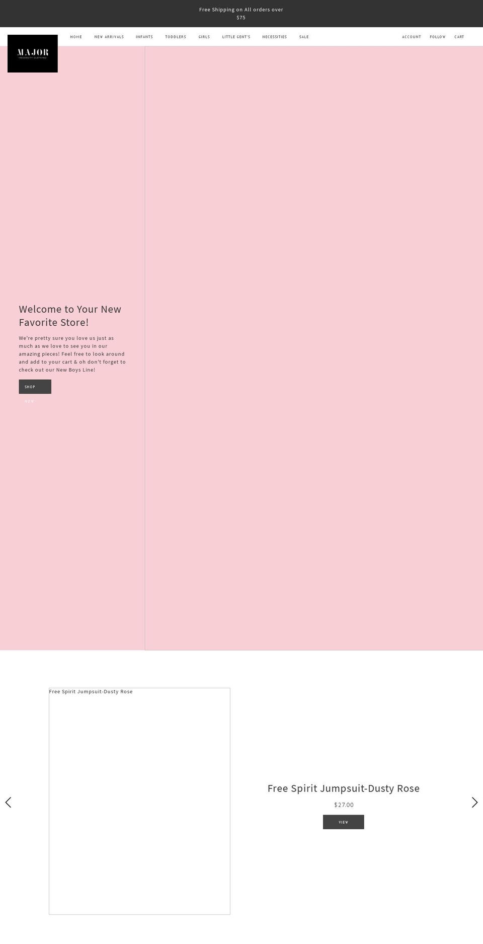 majornecessity.com — Shopify storefront screenshot