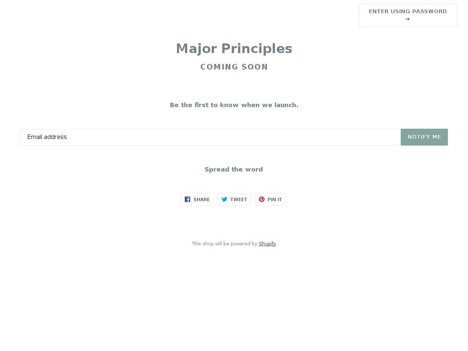 majorprinciples.com — Shopify storefront screenshot