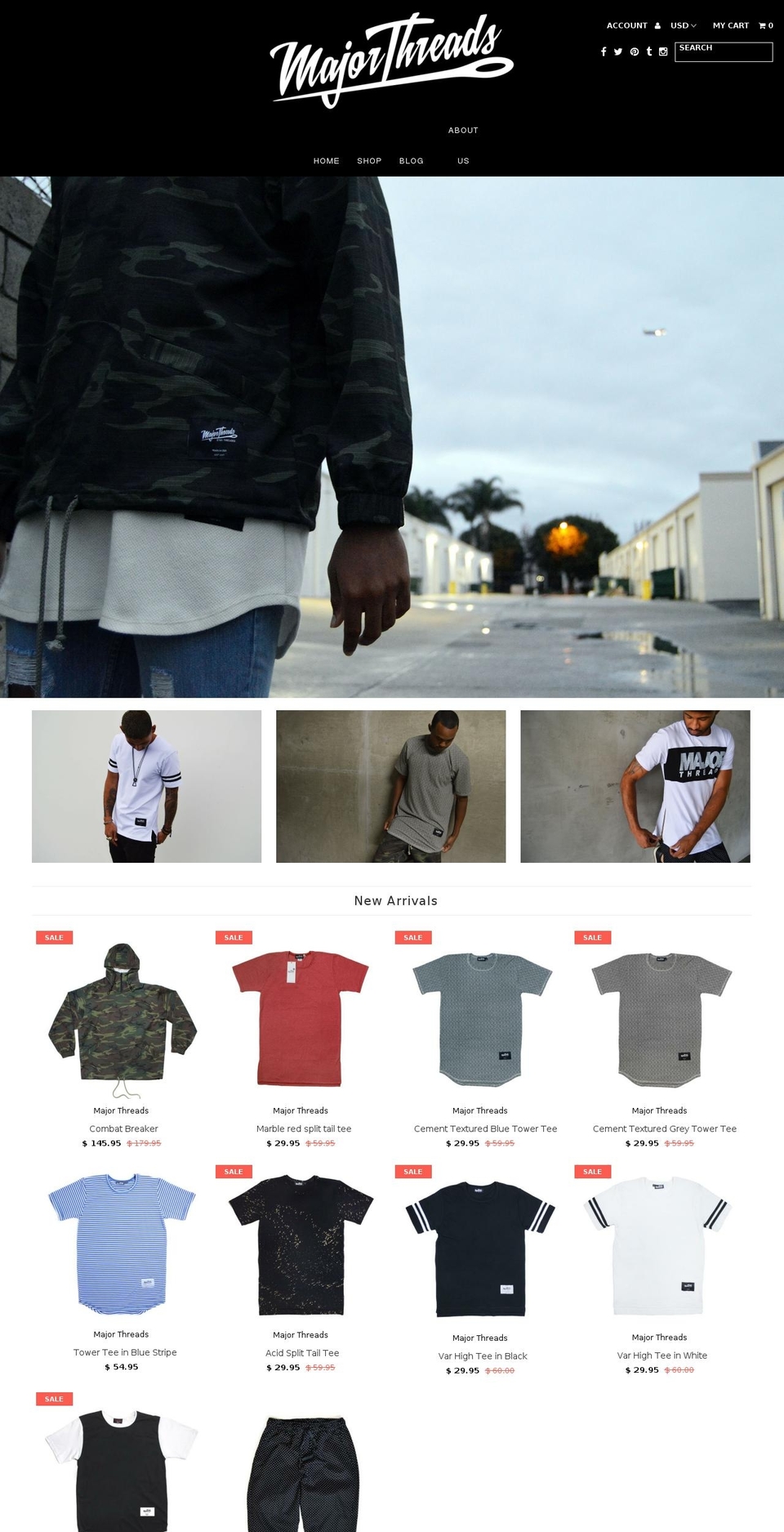 majorthreads.com shopify website screenshot