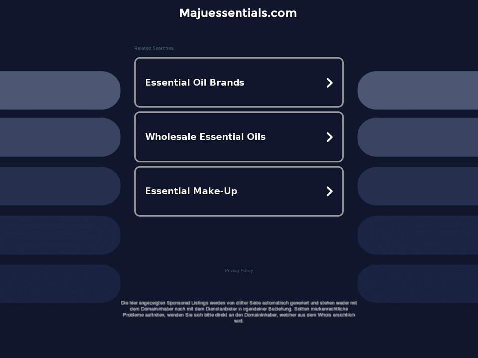 majuessentials.com — Shopify storefront screenshot