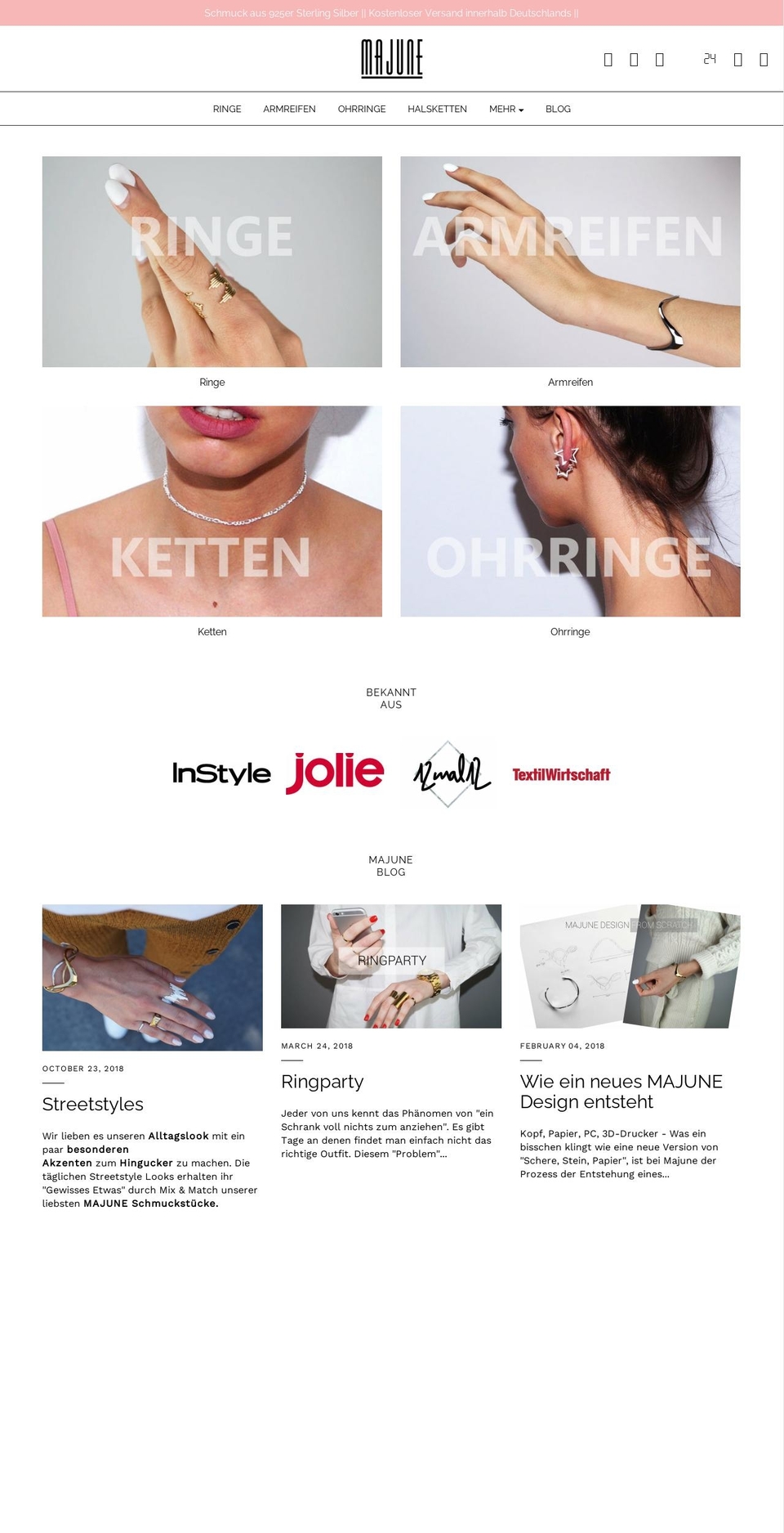 majunejewelry.com — Shopify storefront screenshot