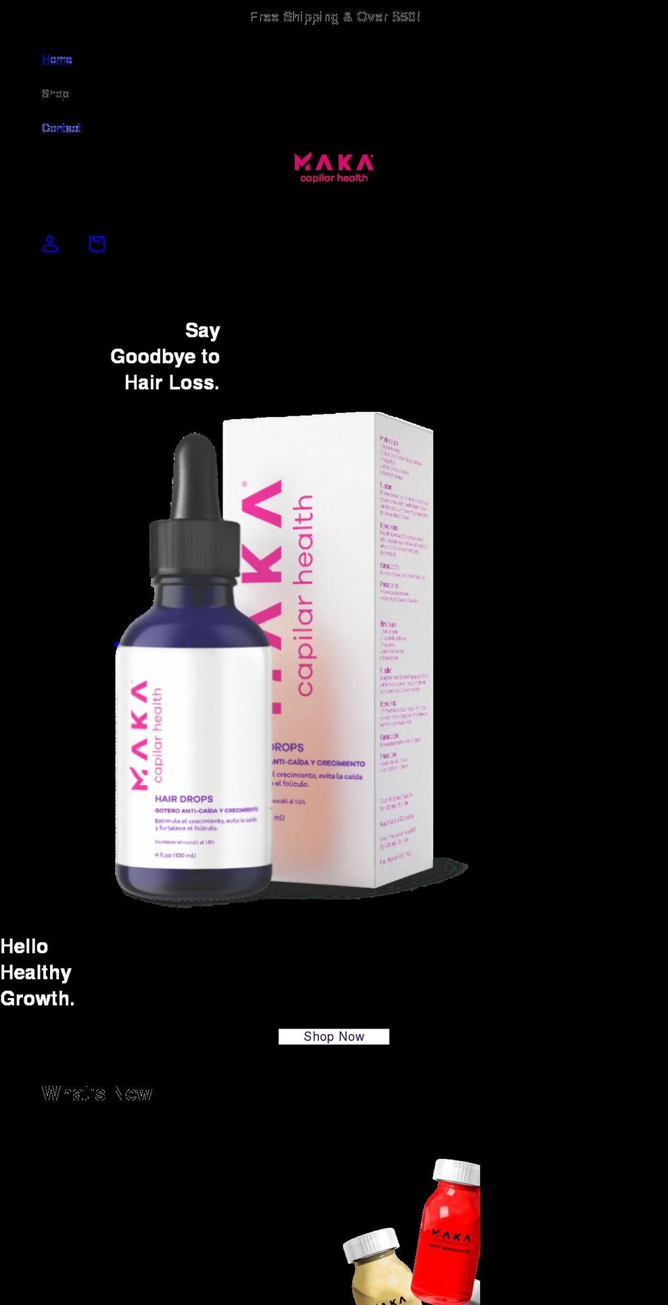 makacapilarhealthusa.com shopify website screenshot