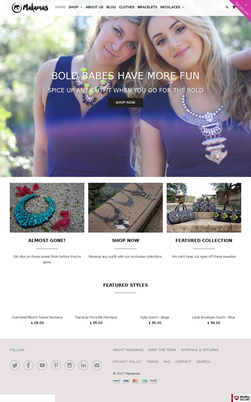 makamas.com shopify website screenshot