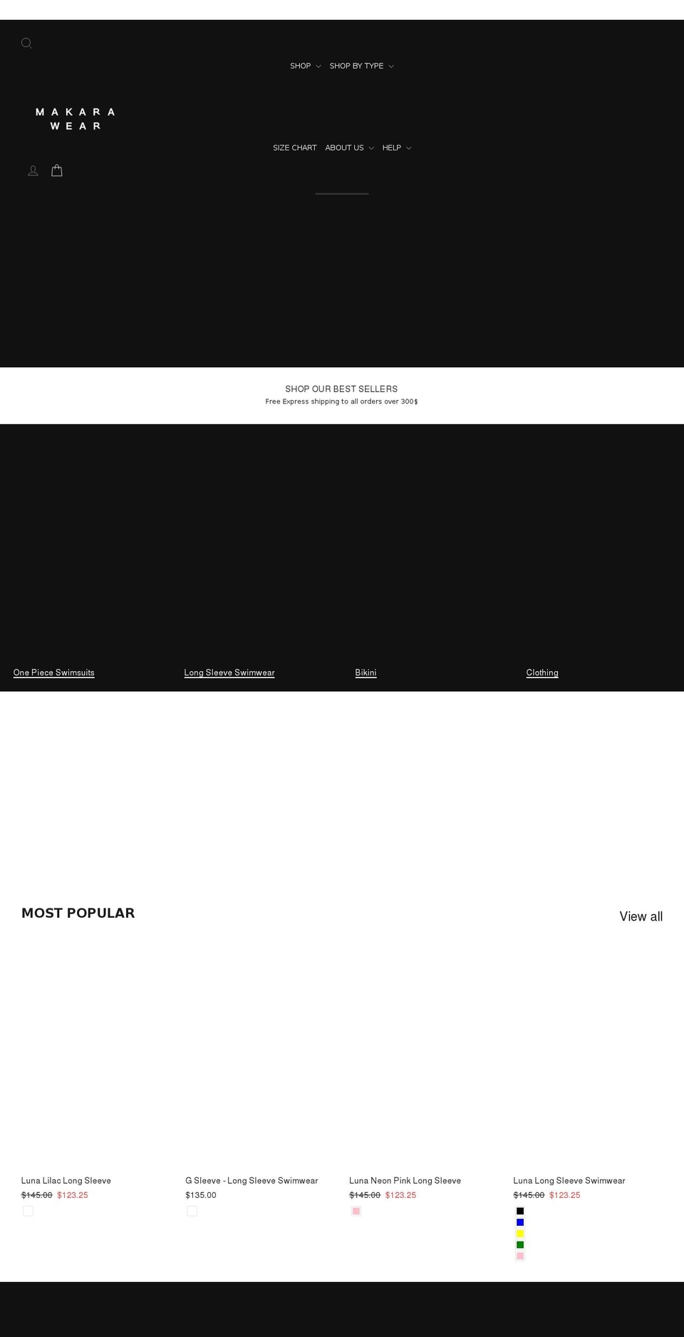makarawear.com shopify website screenshot