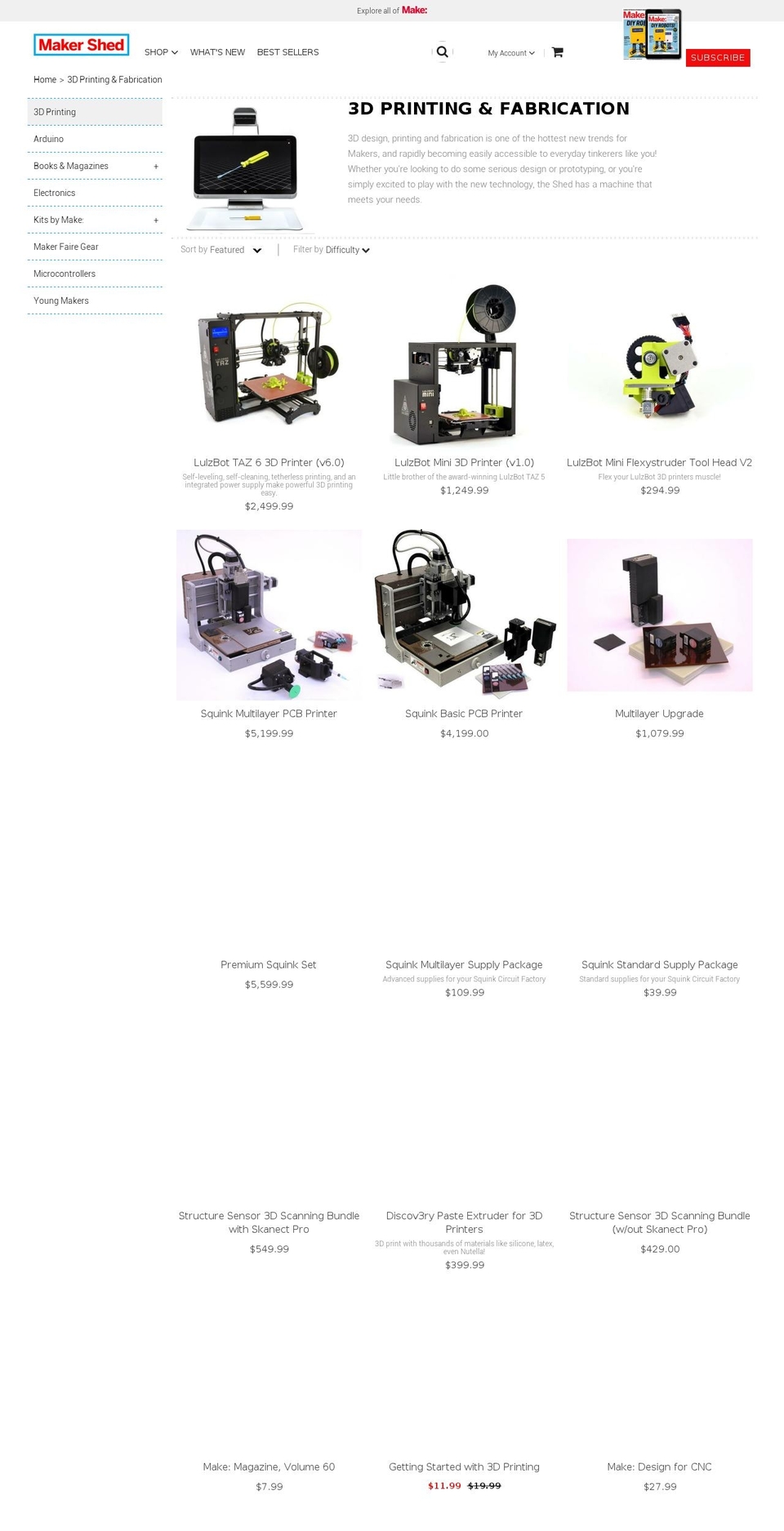 1412 Shopify theme site example make3dprinters.com