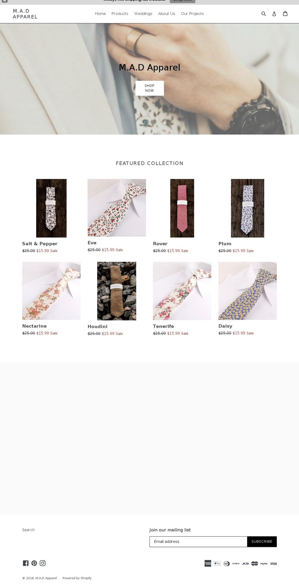 makeadifferenceapparel.com — Shopify storefront screenshot