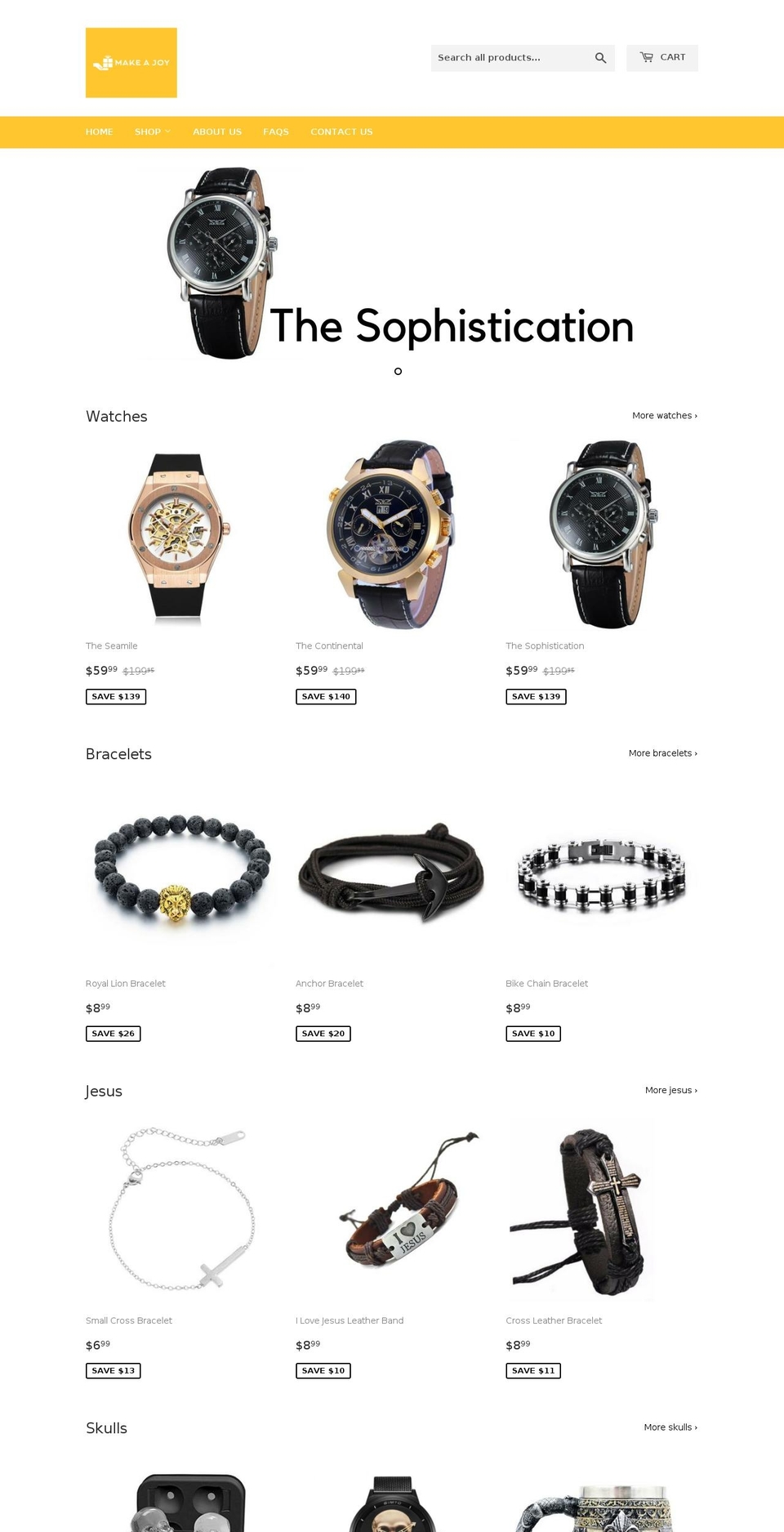 makeajoy.com — Shopify storefront screenshot