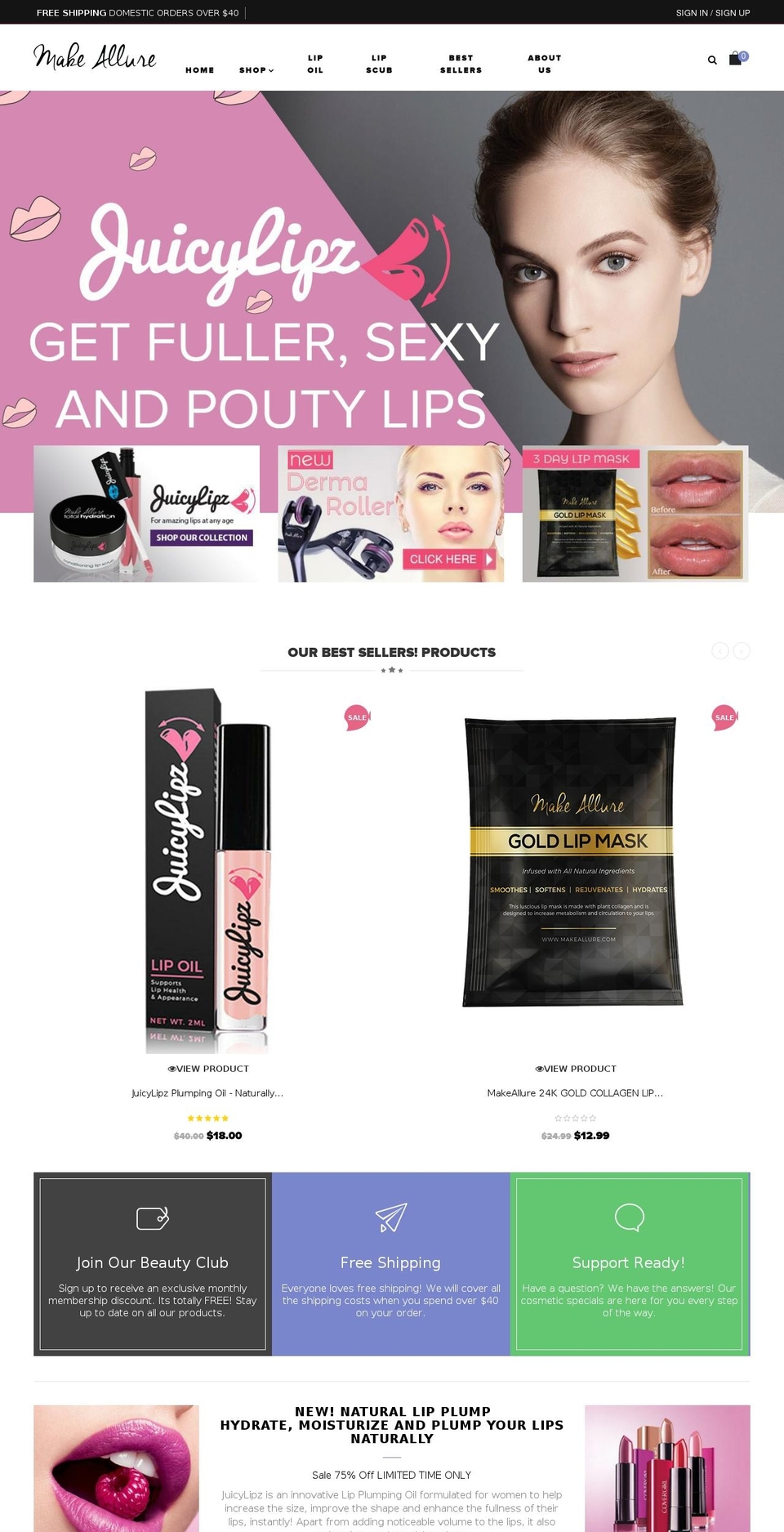 ap-cosmetic-theme Shopify theme site example makeallure.com