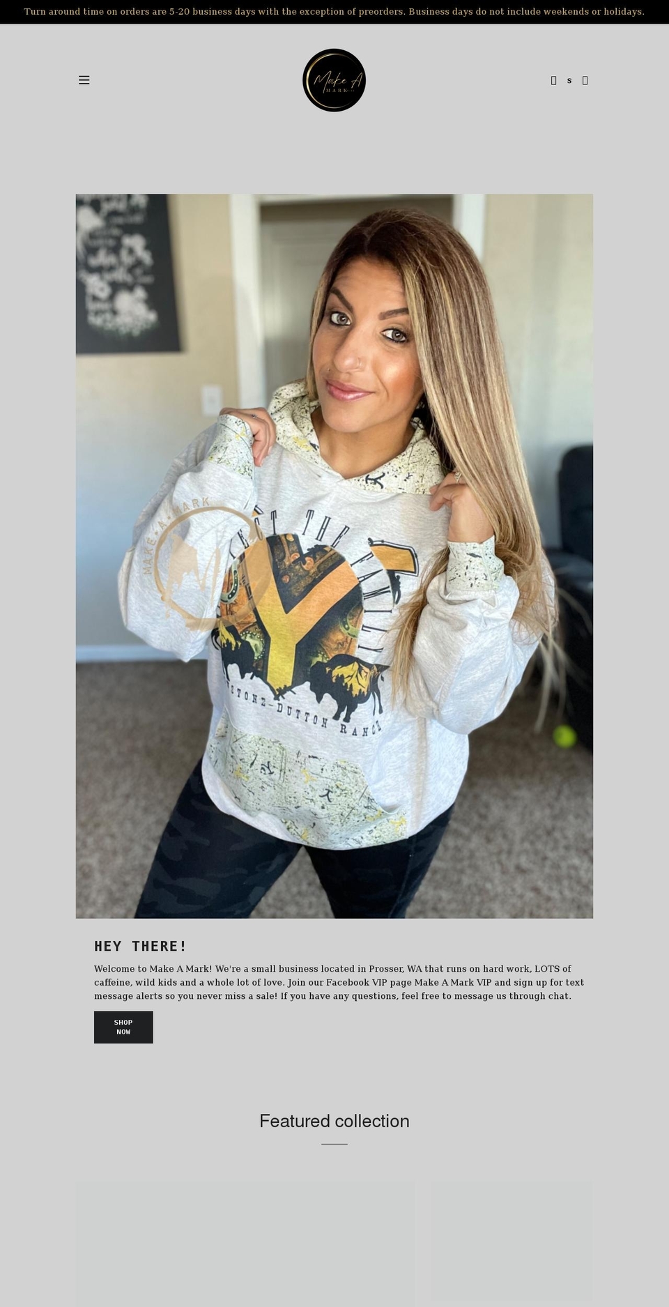 makeamarkdesigns.com shopify website screenshot