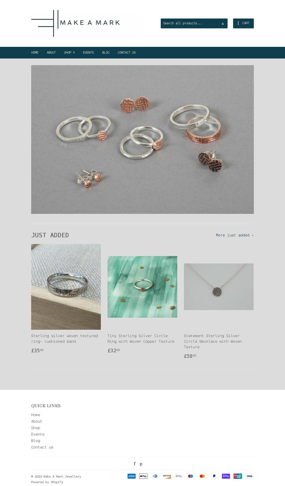 makeamarkjewellery.co.uk shopify website screenshot