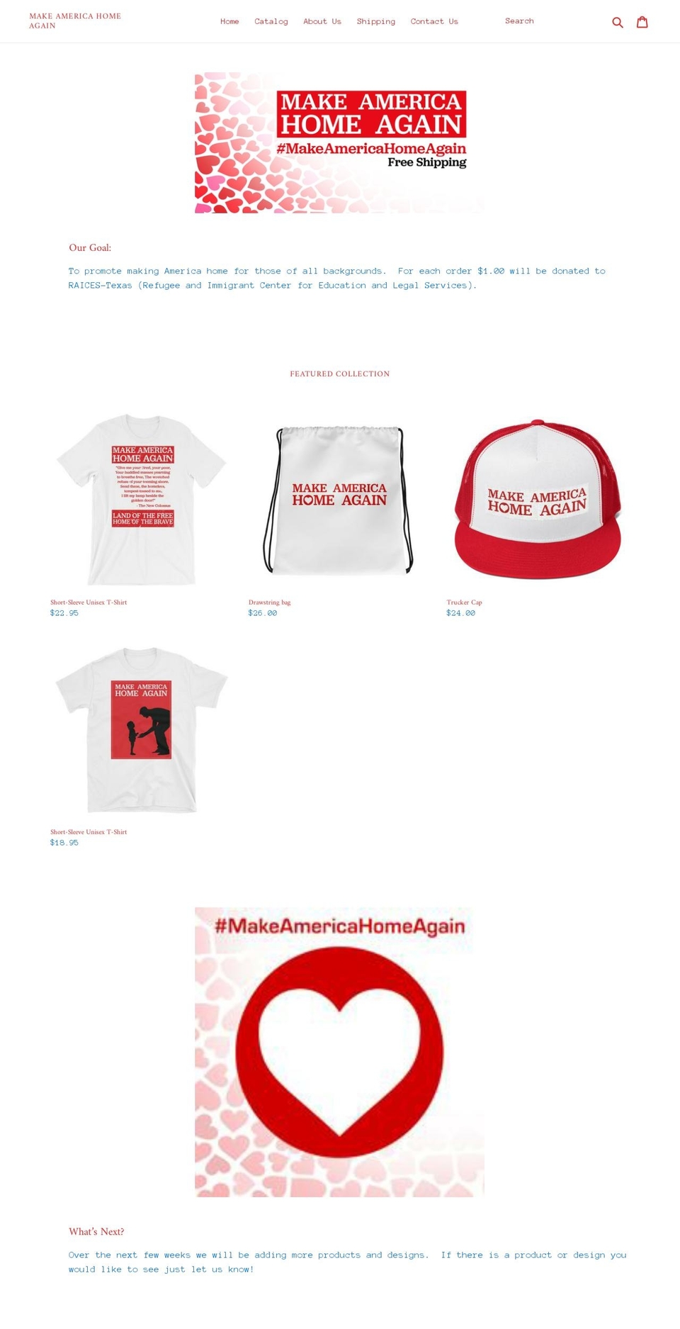 makeamericahomeagain.com — Shopify storefront screenshot