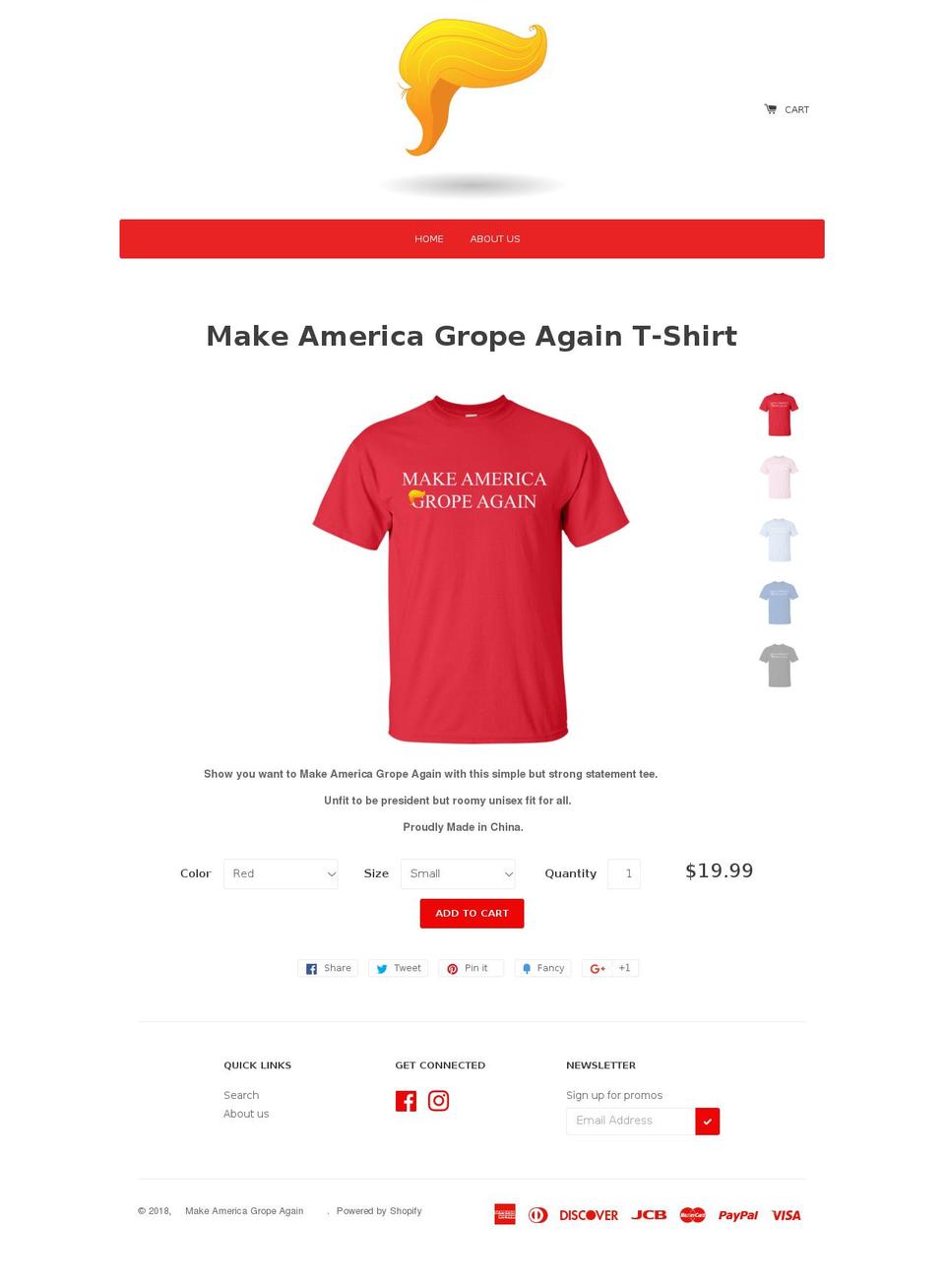 makeamericansgropeagain.com — Shopify storefront screenshot