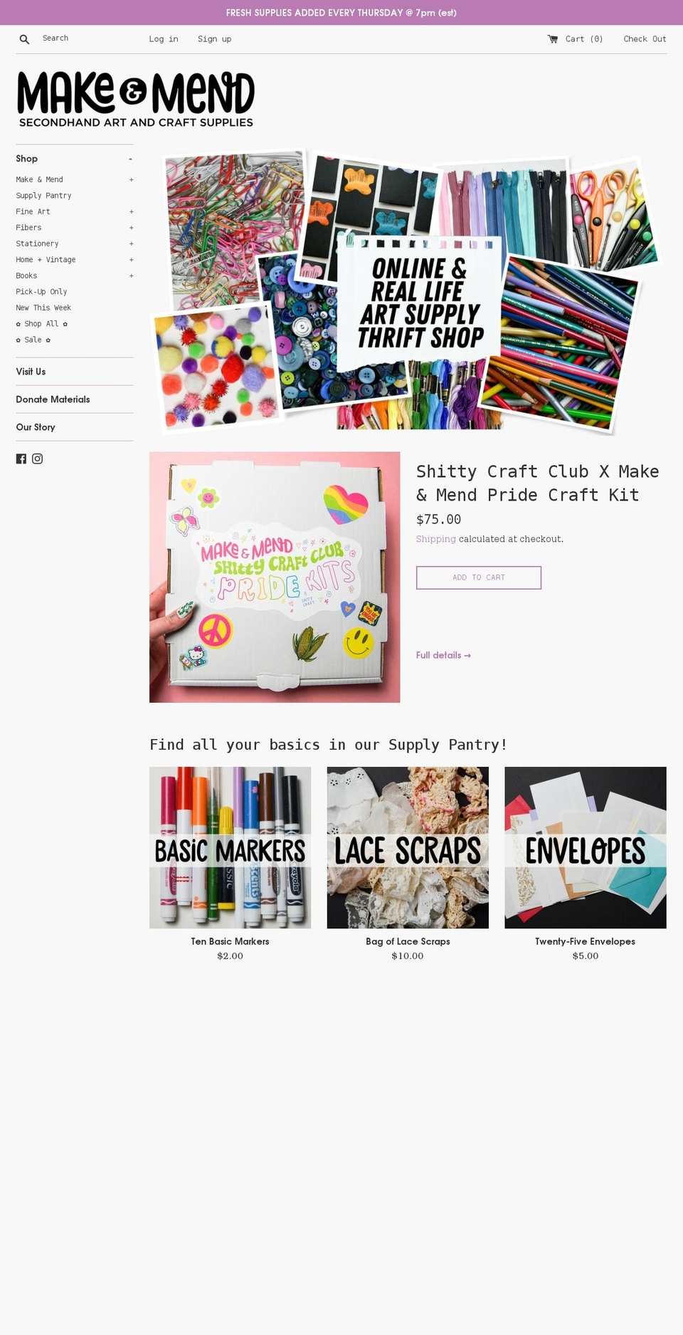 makeandmendshop.com shopify website screenshot