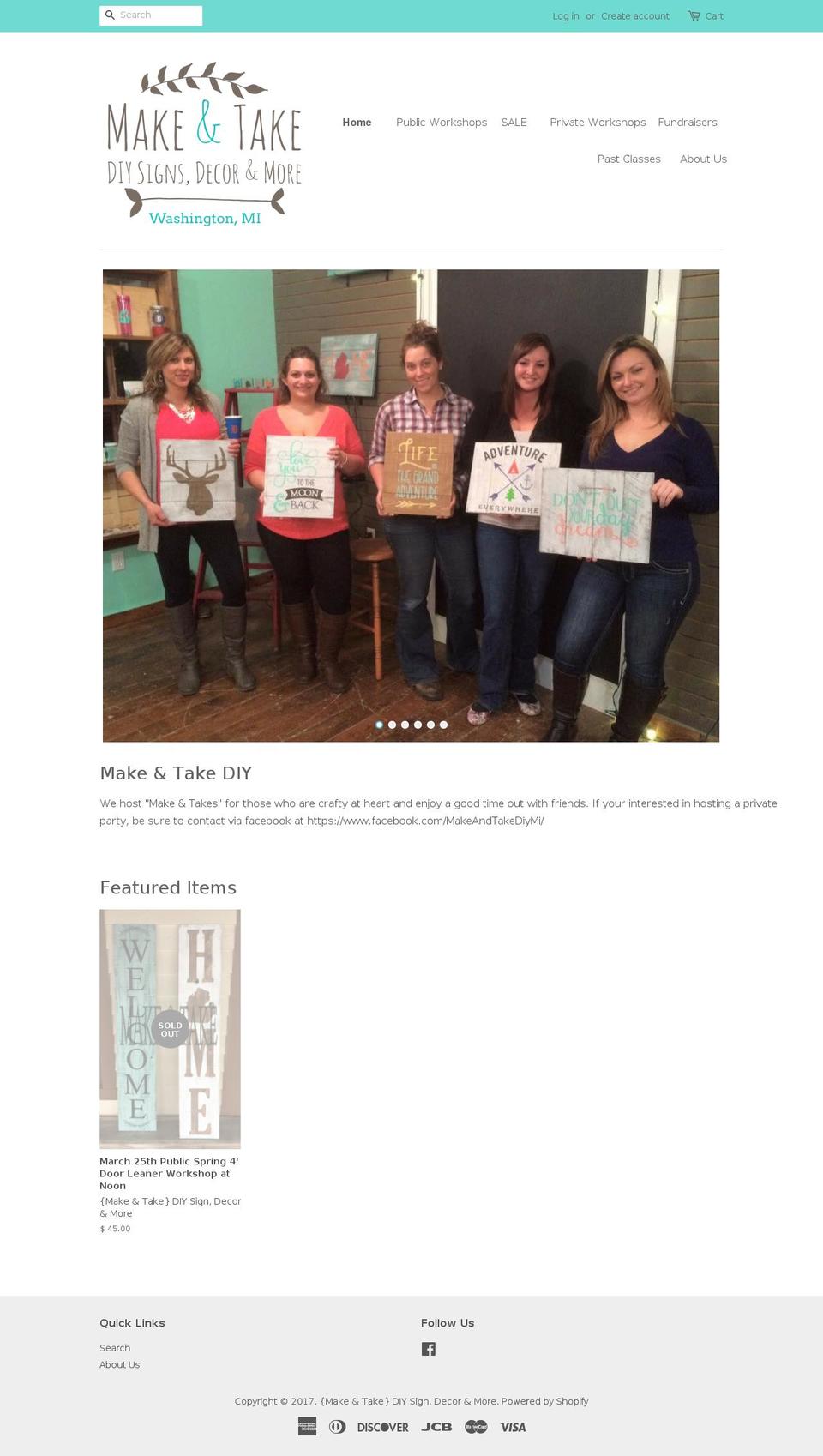 makeandtakediymi.com shopify website screenshot