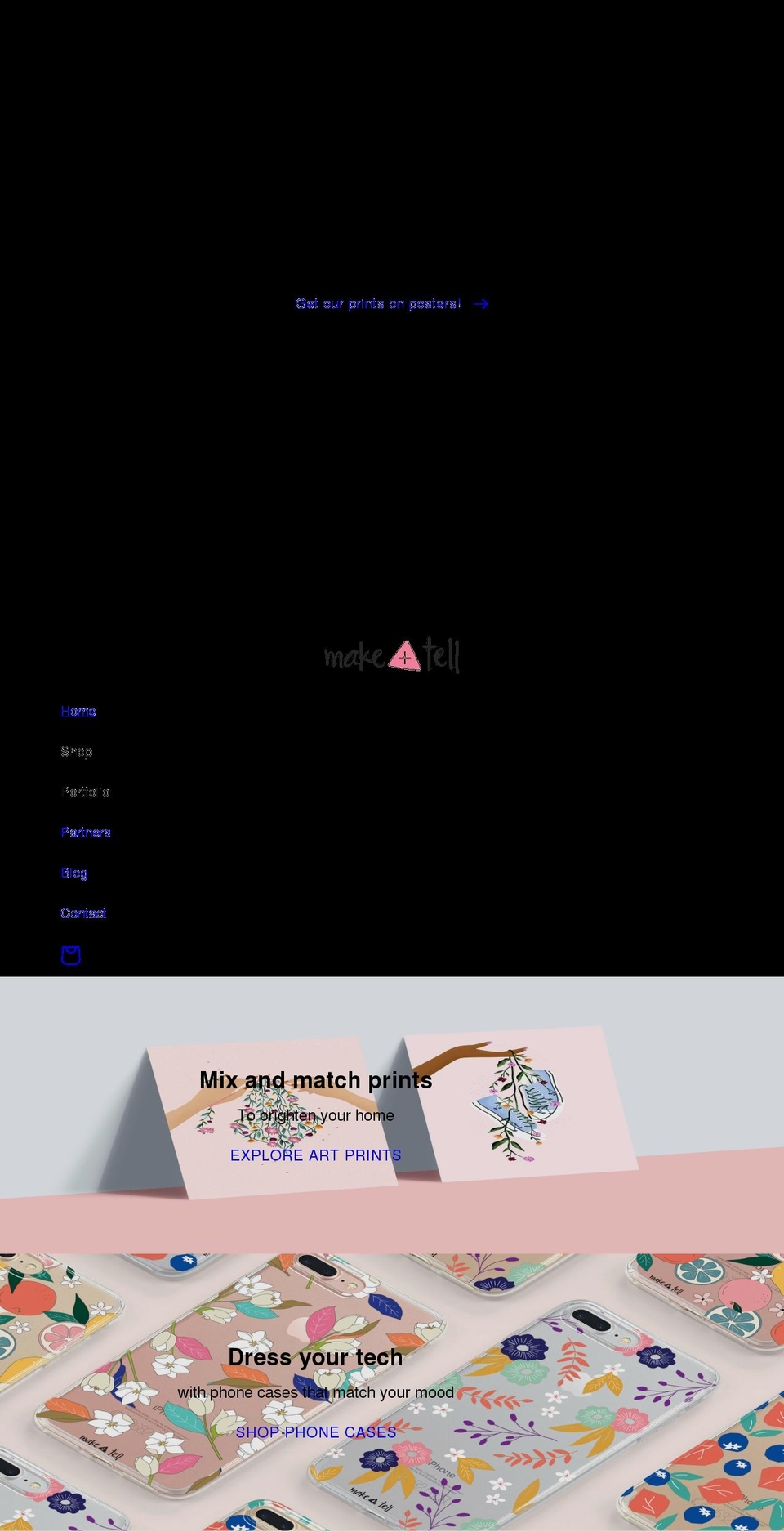 makeandtell.com shopify website screenshot