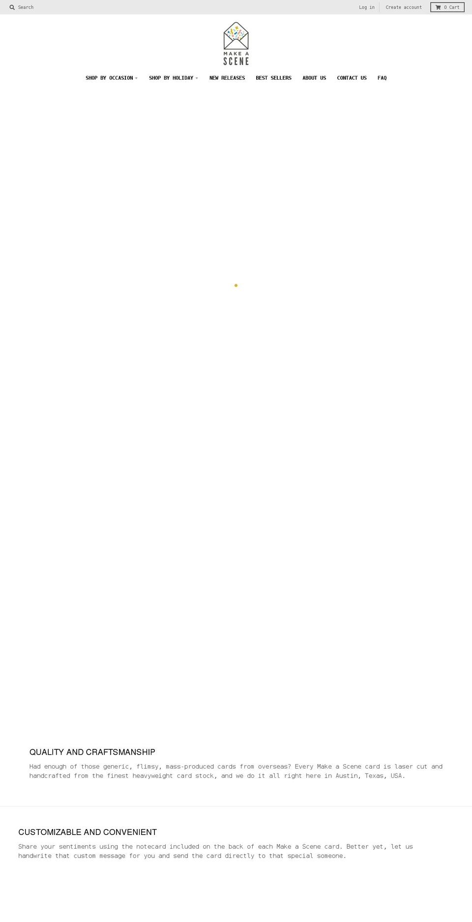 makeascenecards.com — Shopify storefront screenshot